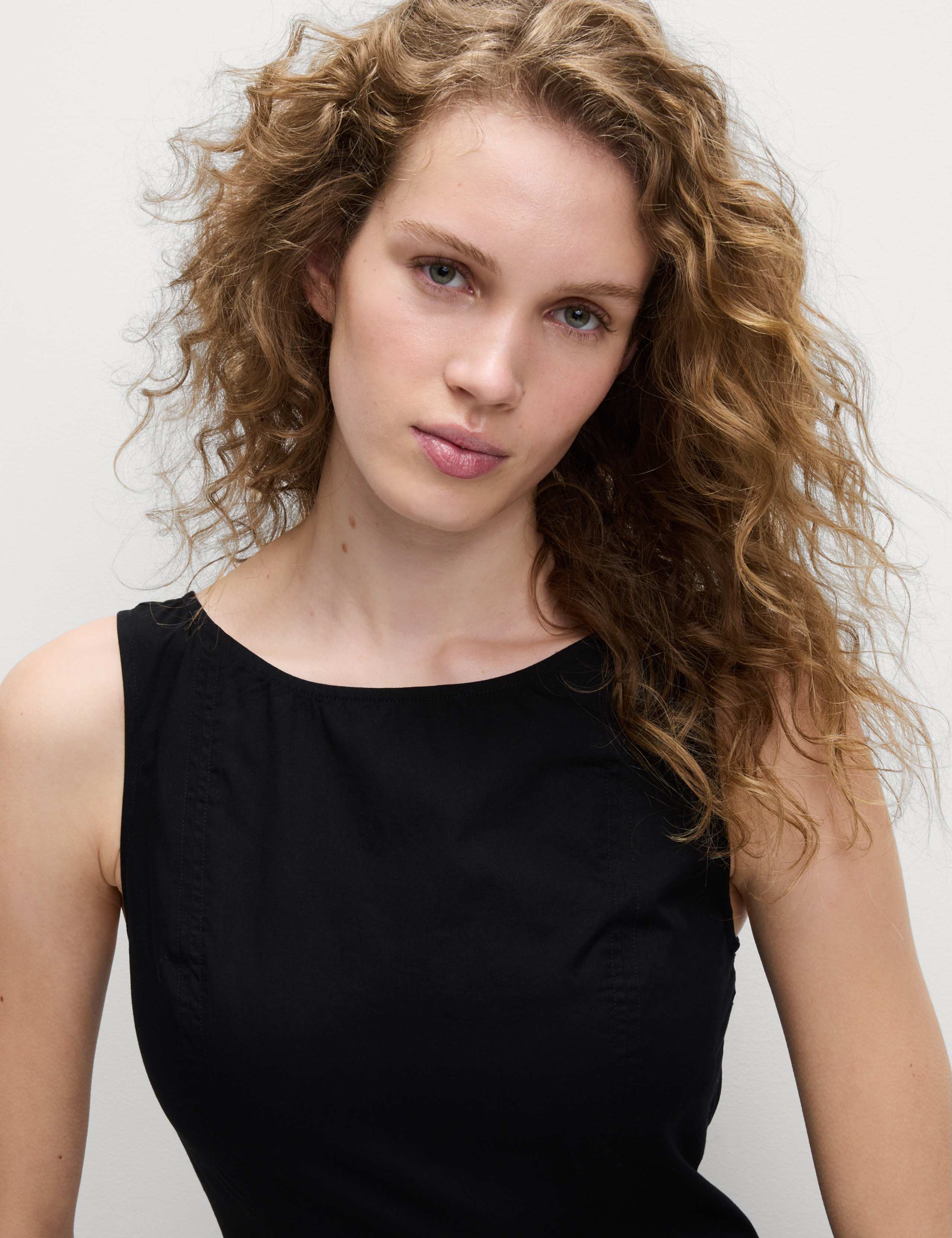 Pure Cotton Round Neck Mini Shift Dress 5 of 5