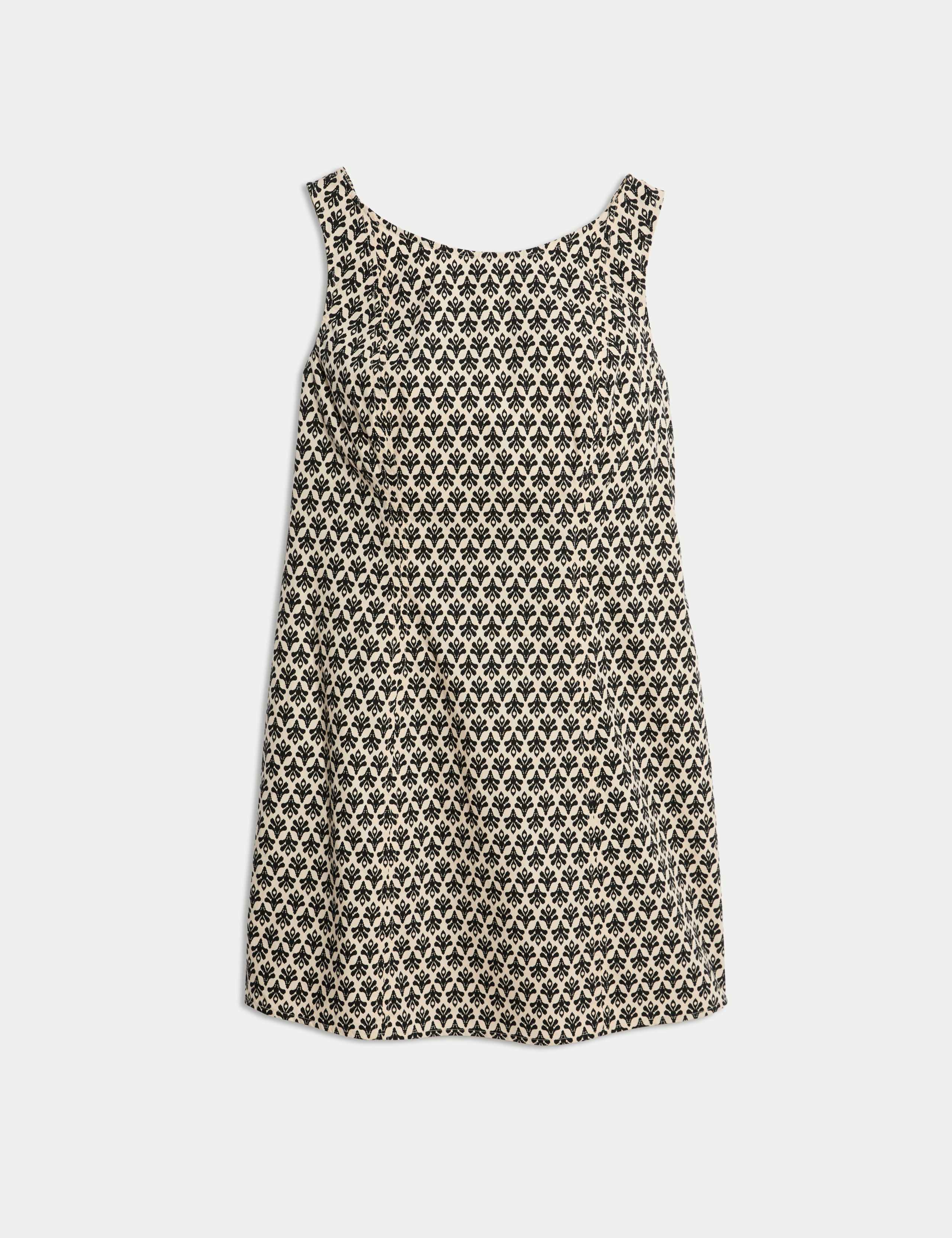Pure Cotton Animal Print Mini Shift Dress 2 of 6