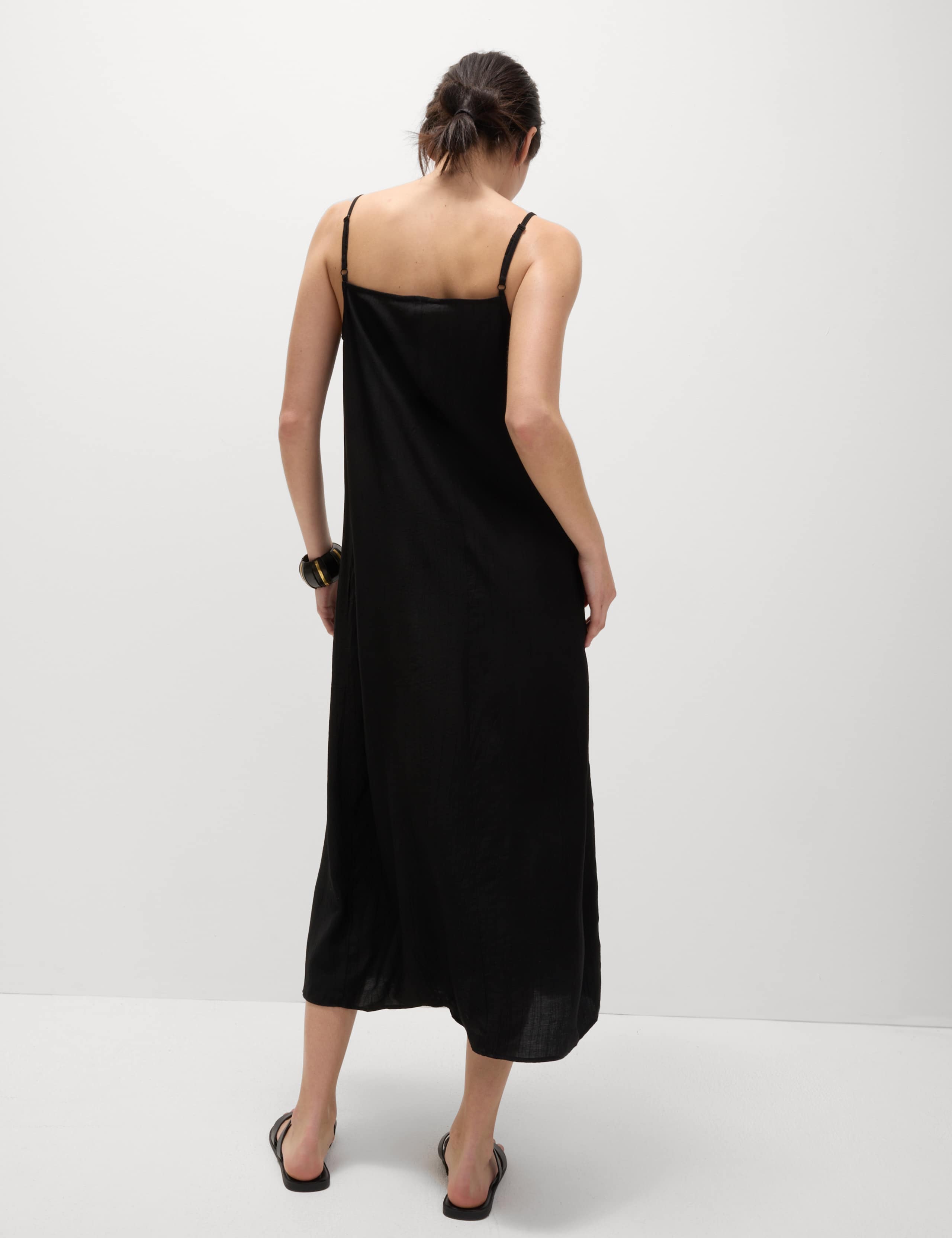 Textured Strappy Midi Cami Relaxed Dress 6 of 7