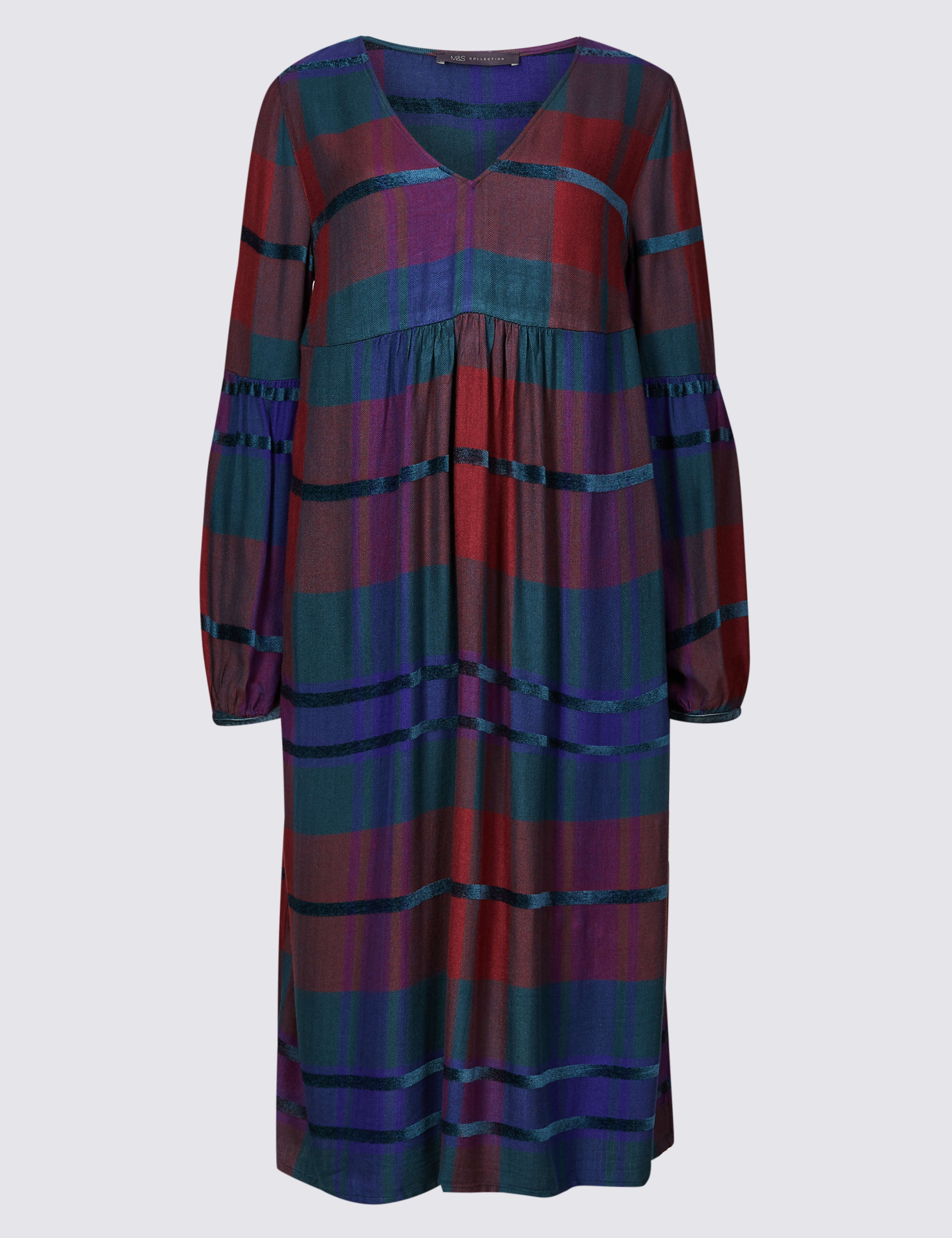 Checked Longline Skater Midi Dress 2 of 4
