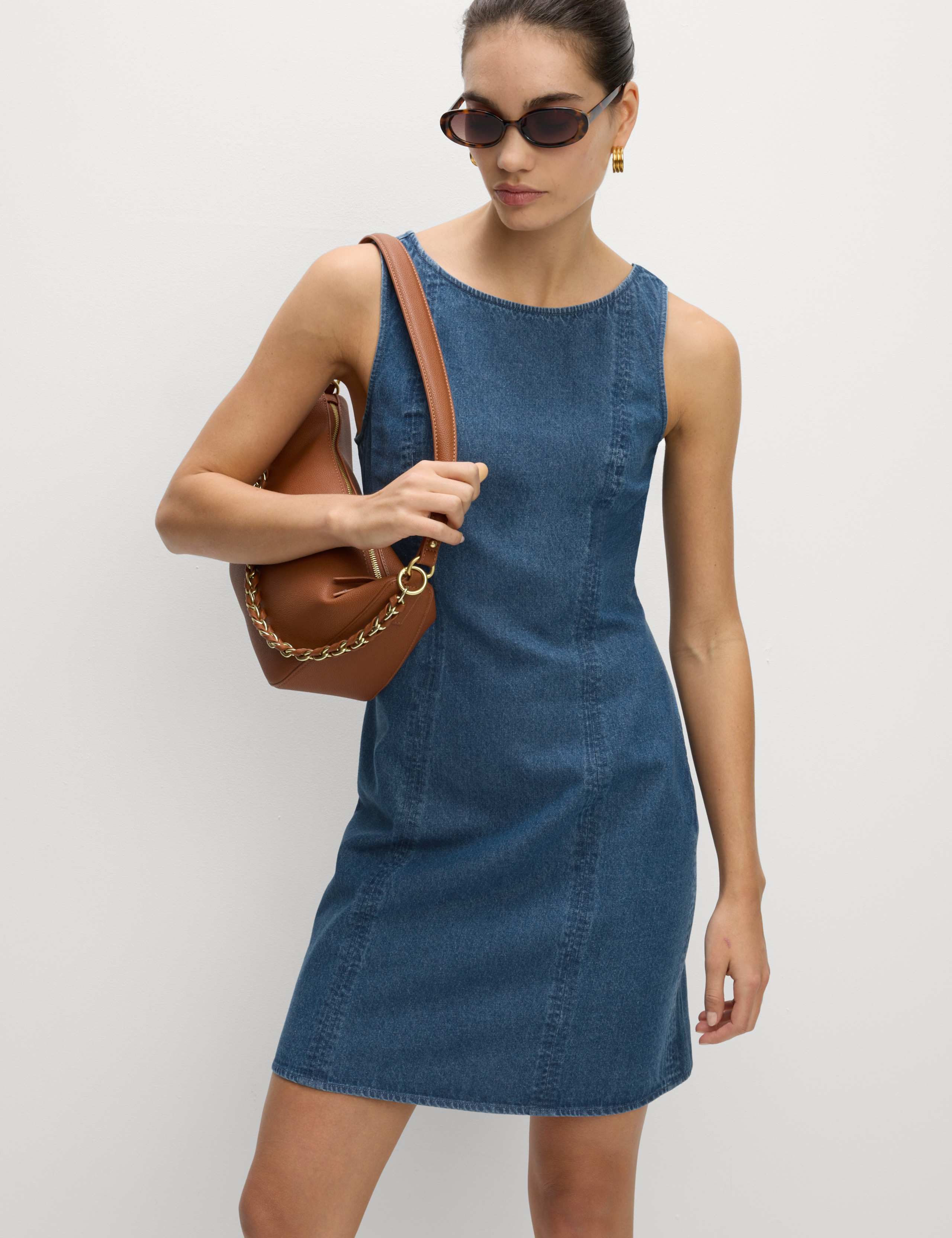 Pure Cotton Denim Mini Shift Dress 3 of 6