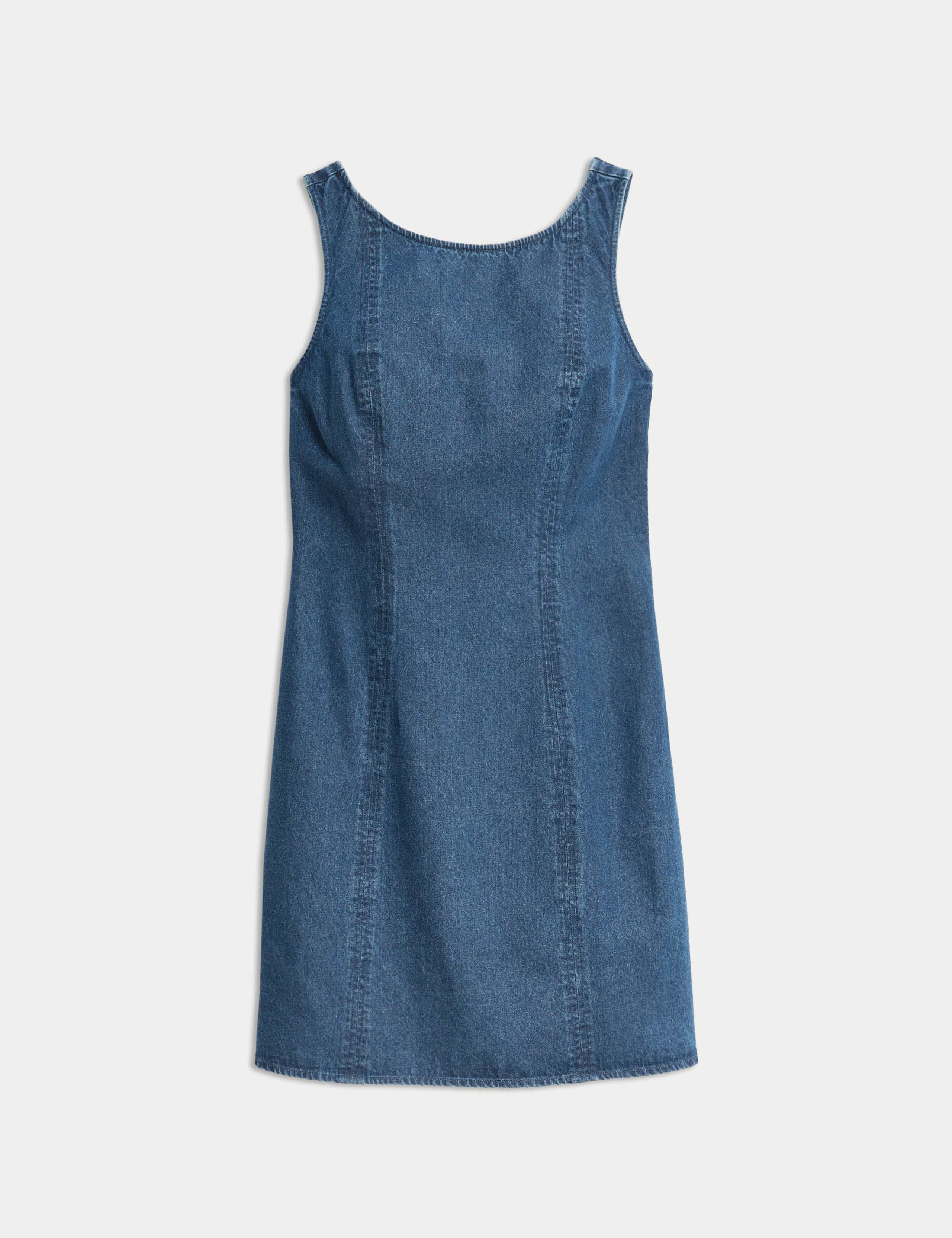 Pure Cotton Denim Mini Shift Dress 2 of 6
