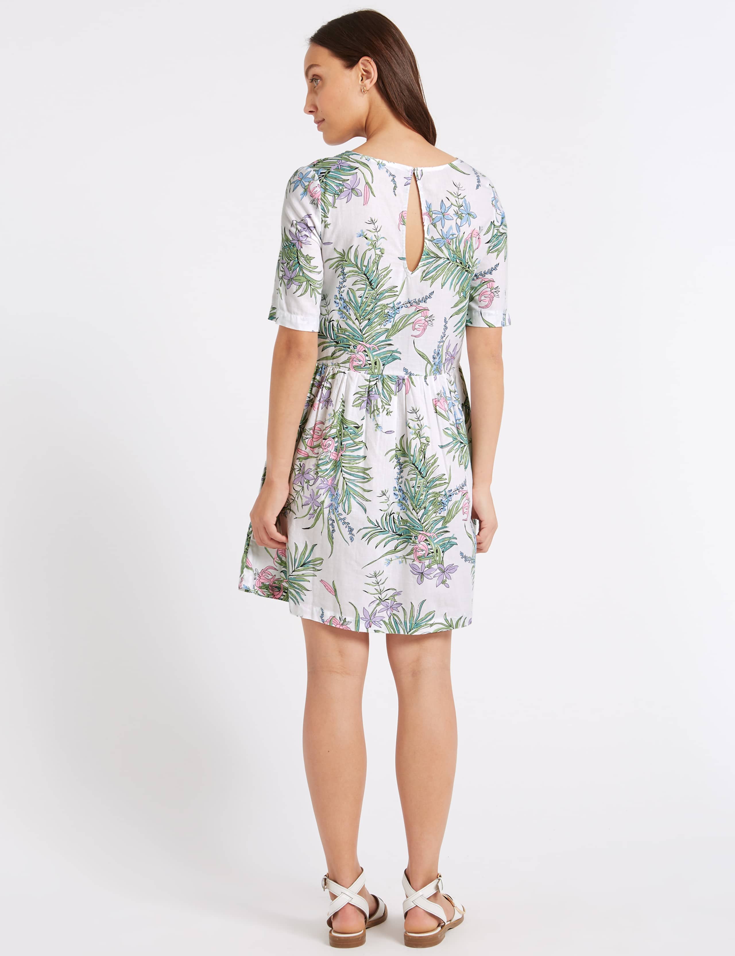 Pure Cotton Floral Print Swing Dress 3 of 4