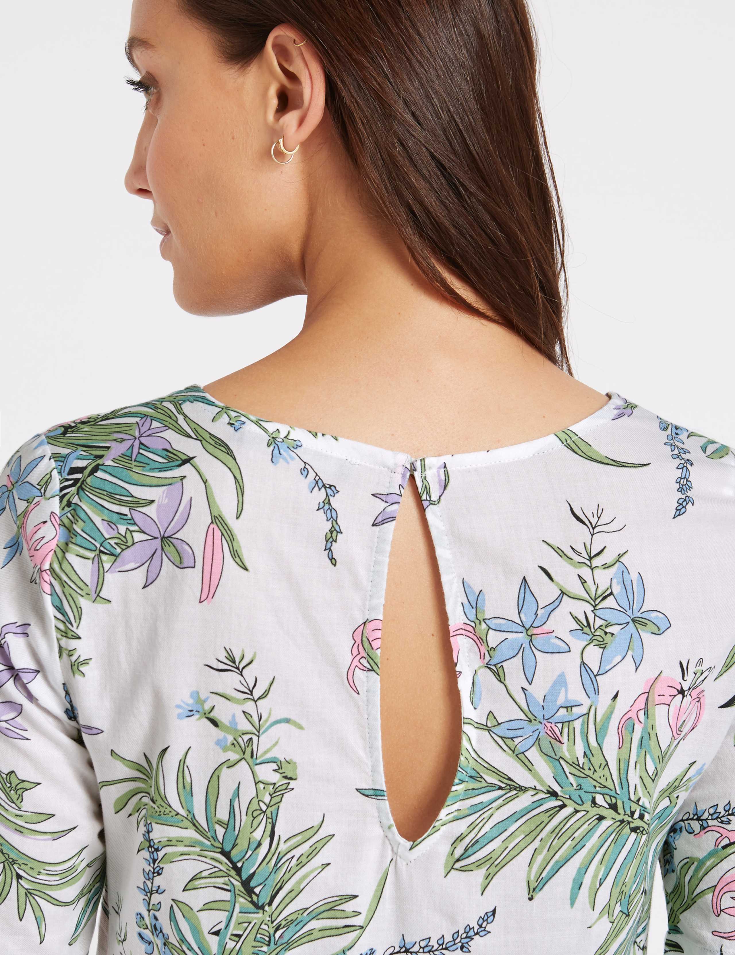 Pure Cotton Floral Print Swing Dress 4 of 4