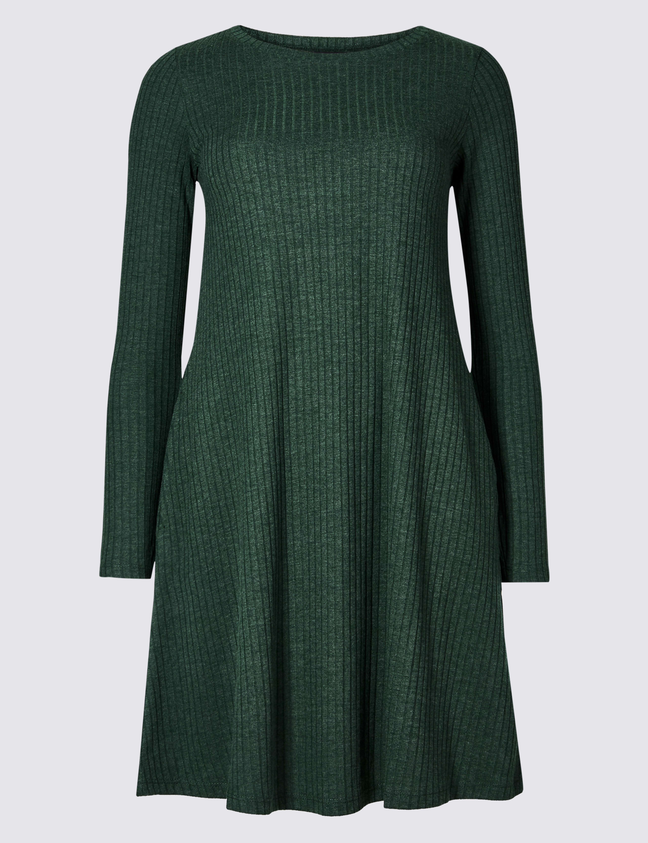 Textured Long Sleeve Swing Dress 2 of 4