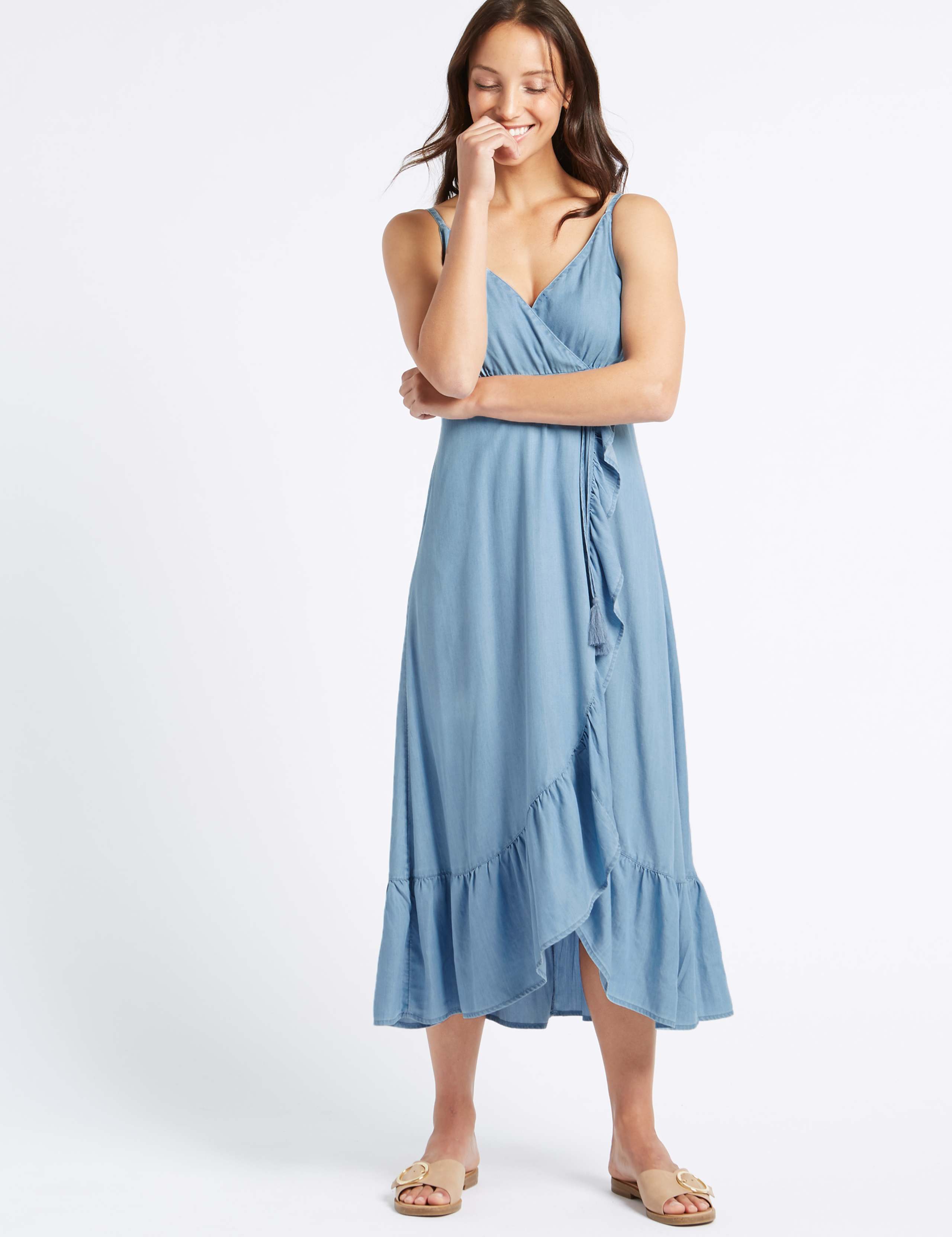 Ruffle Wrap Midi Dress 4 of 6
