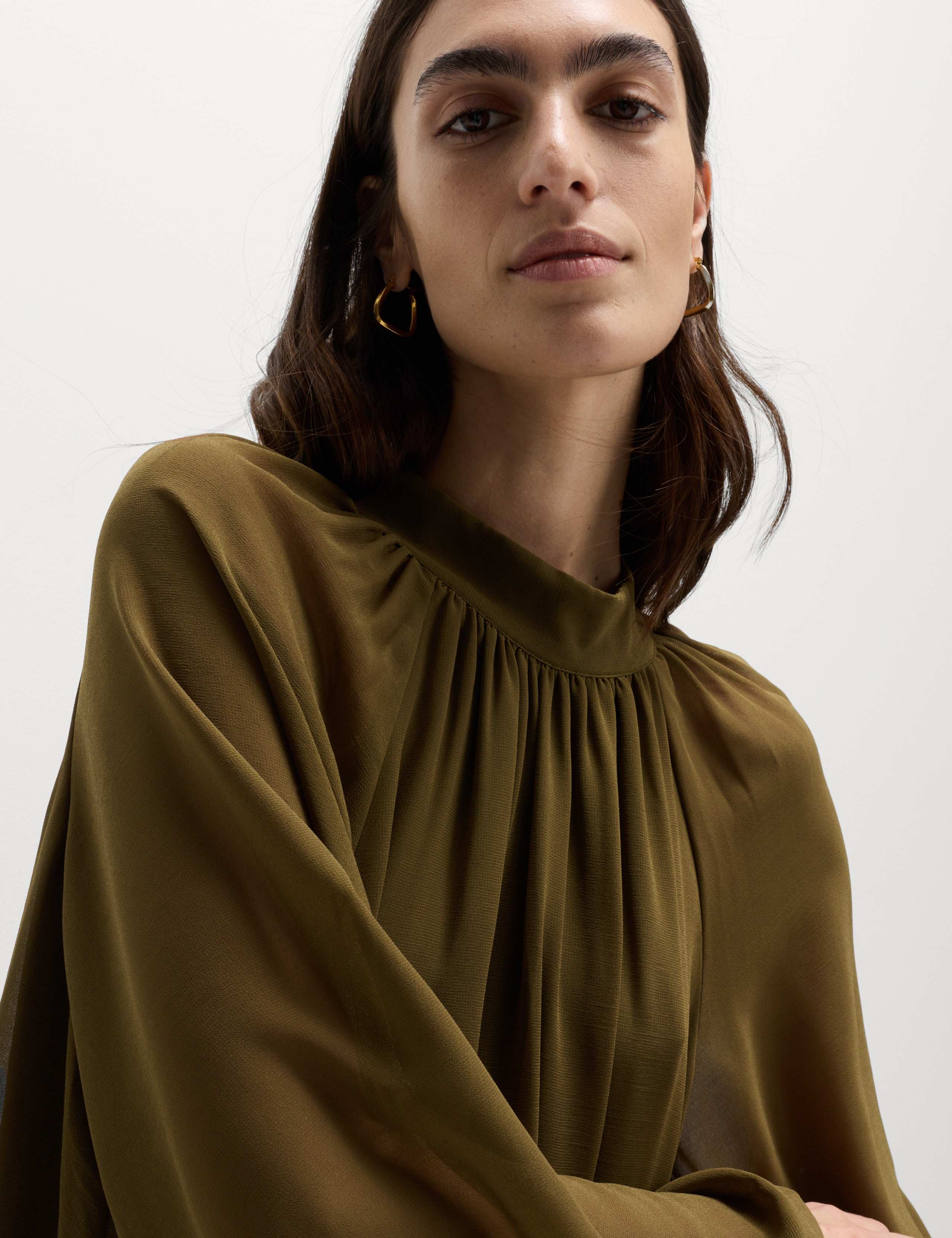 Georgette Ruffle Mini Tiered Relaxed Dress 4 of 6