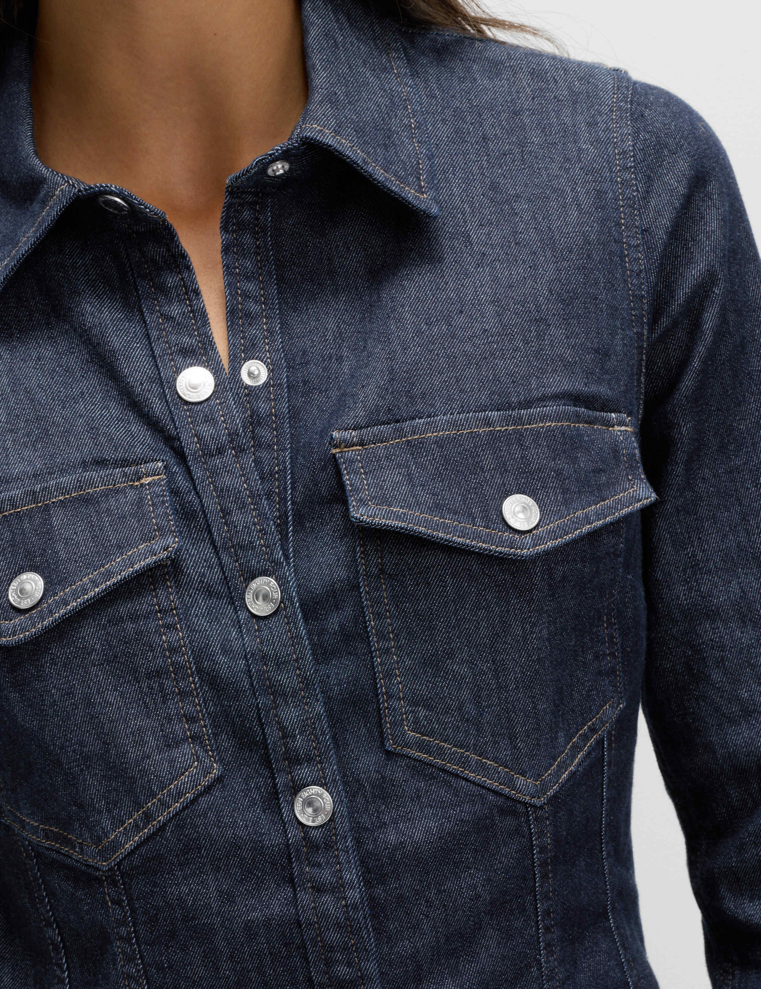 Denim Button Through Midi Shirt Dress 3 of 6