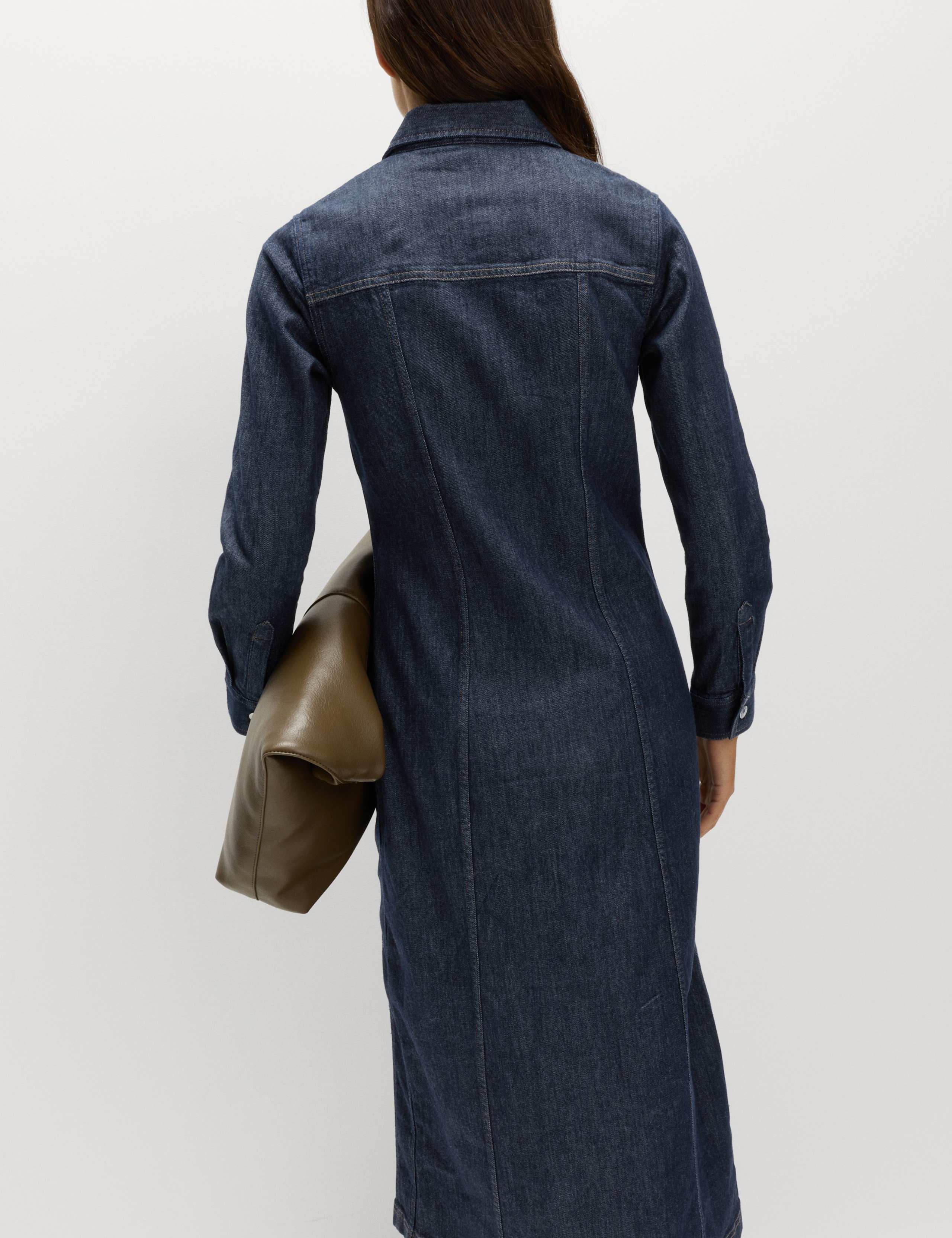 Denim Button Through Midi Shirt Dress 4 of 6