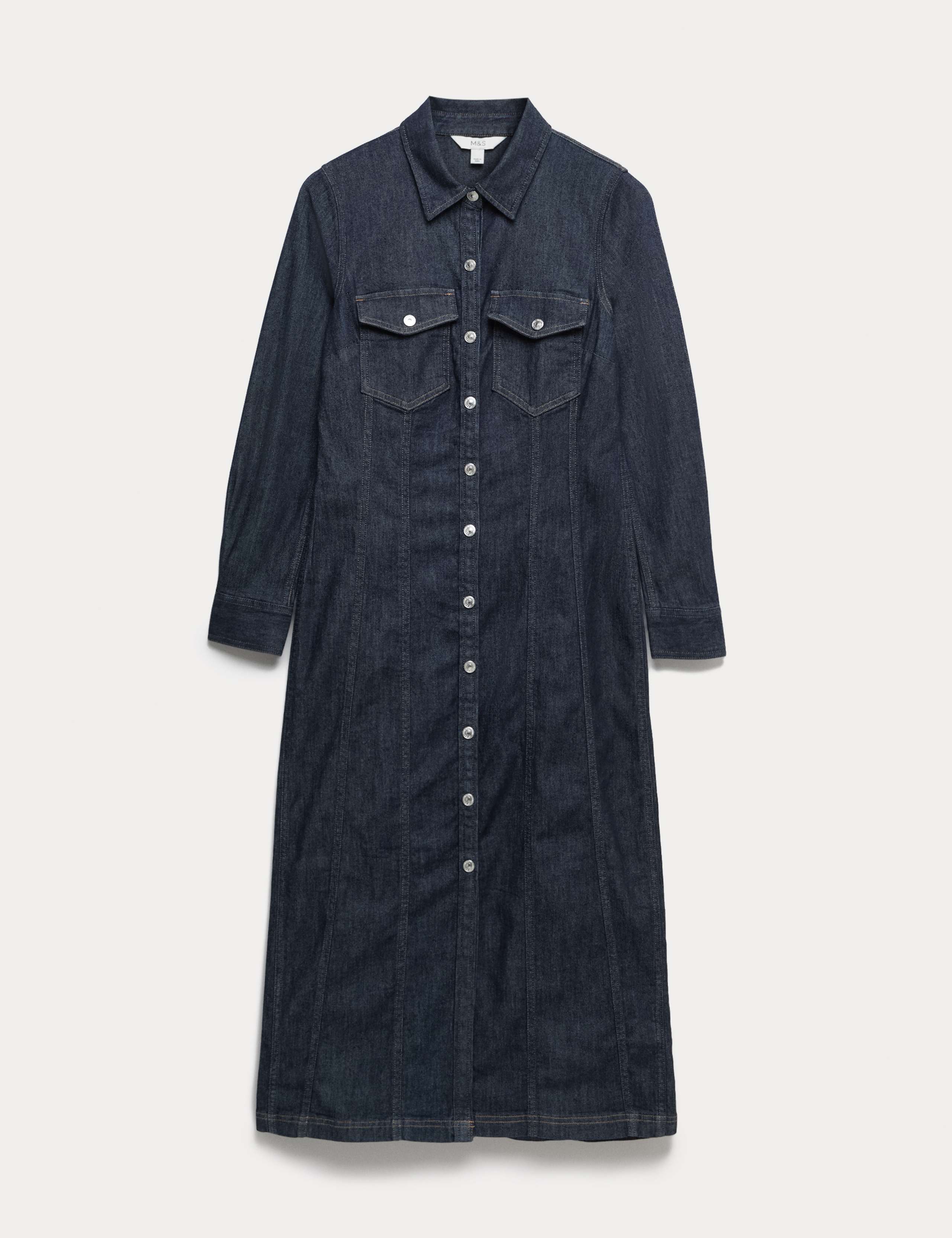 Denim Button Through Midi Shirt Dress 2 of 6