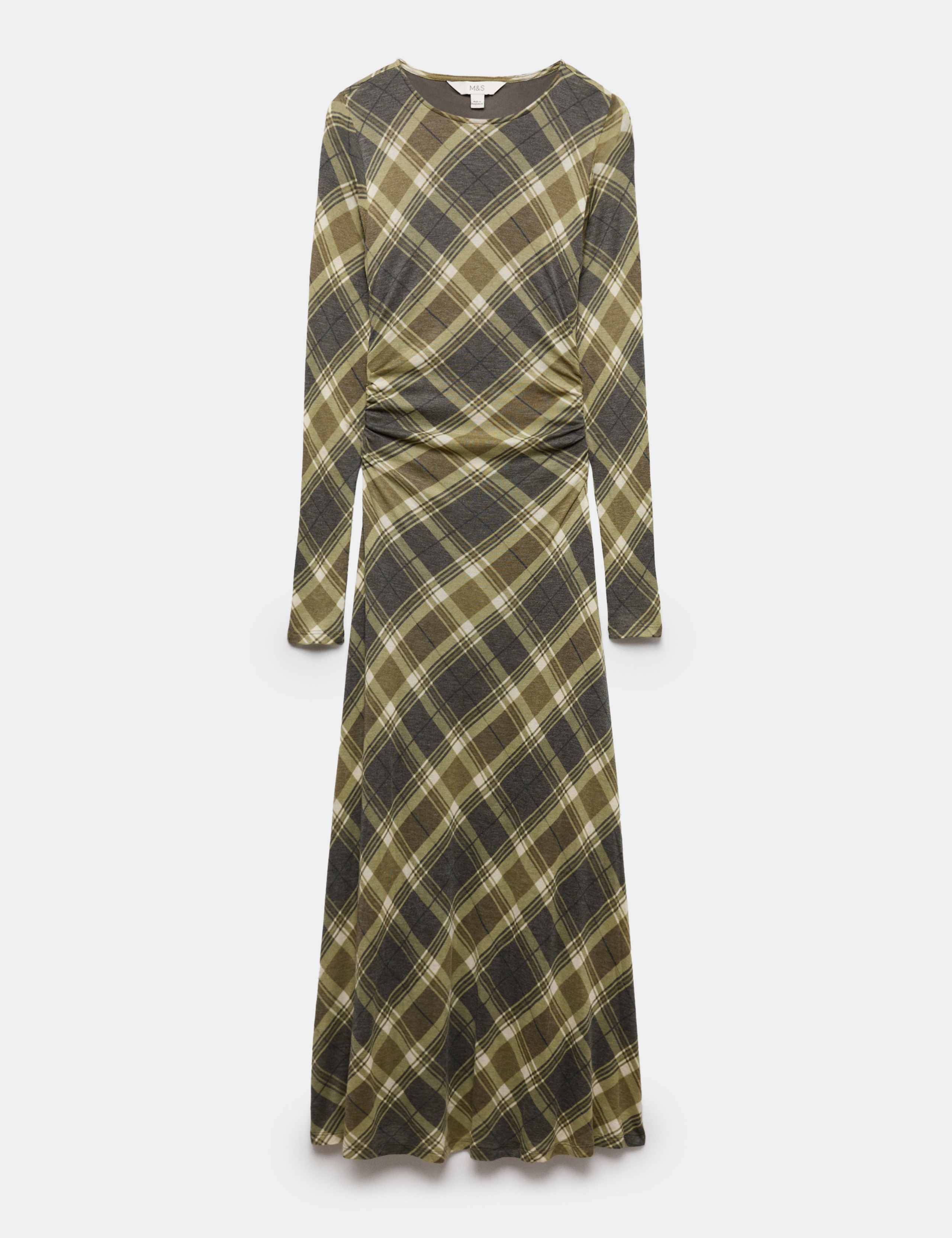 Lyocell Blend Checked Midaxi Column Dress 2 of 6