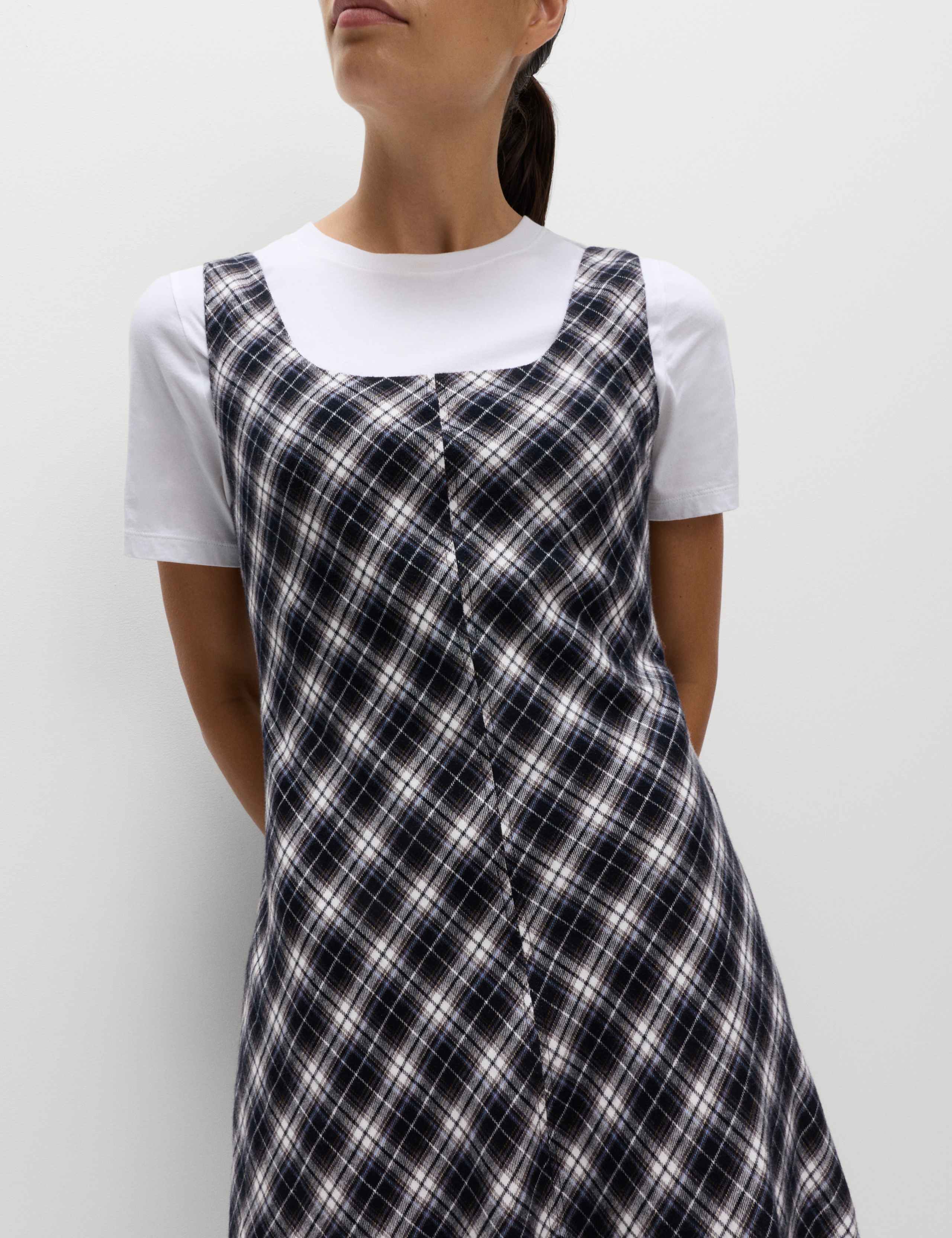 Pure Cotton Checked Midi Cami Dress 3 of 3