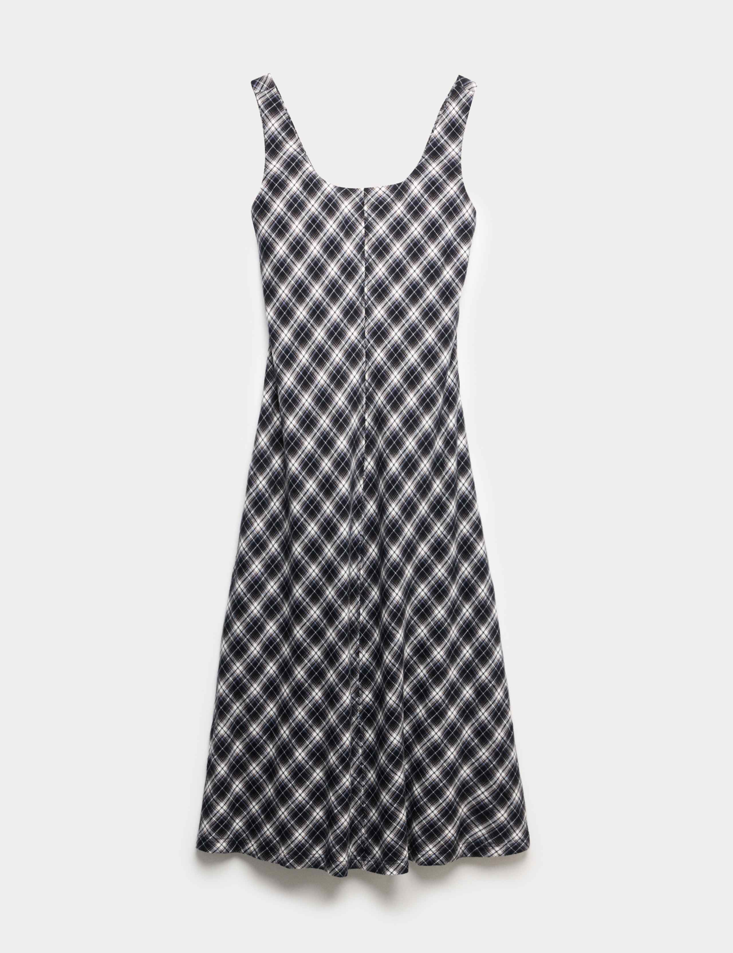 Pure Cotton Checked Midi Cami Dress 2 of 6