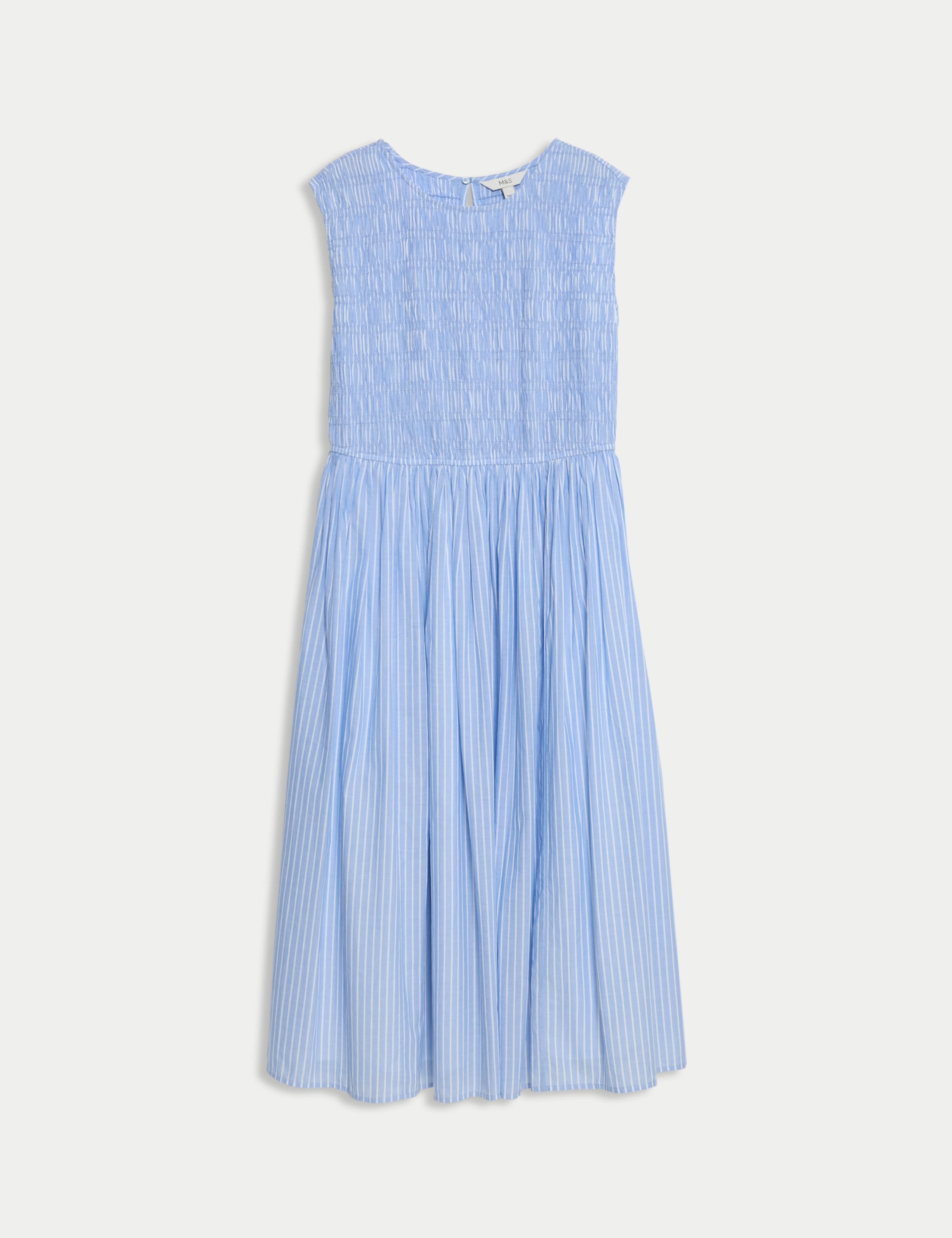 Pure Cotton Striped Midi Waisted Dress 2 of 5
