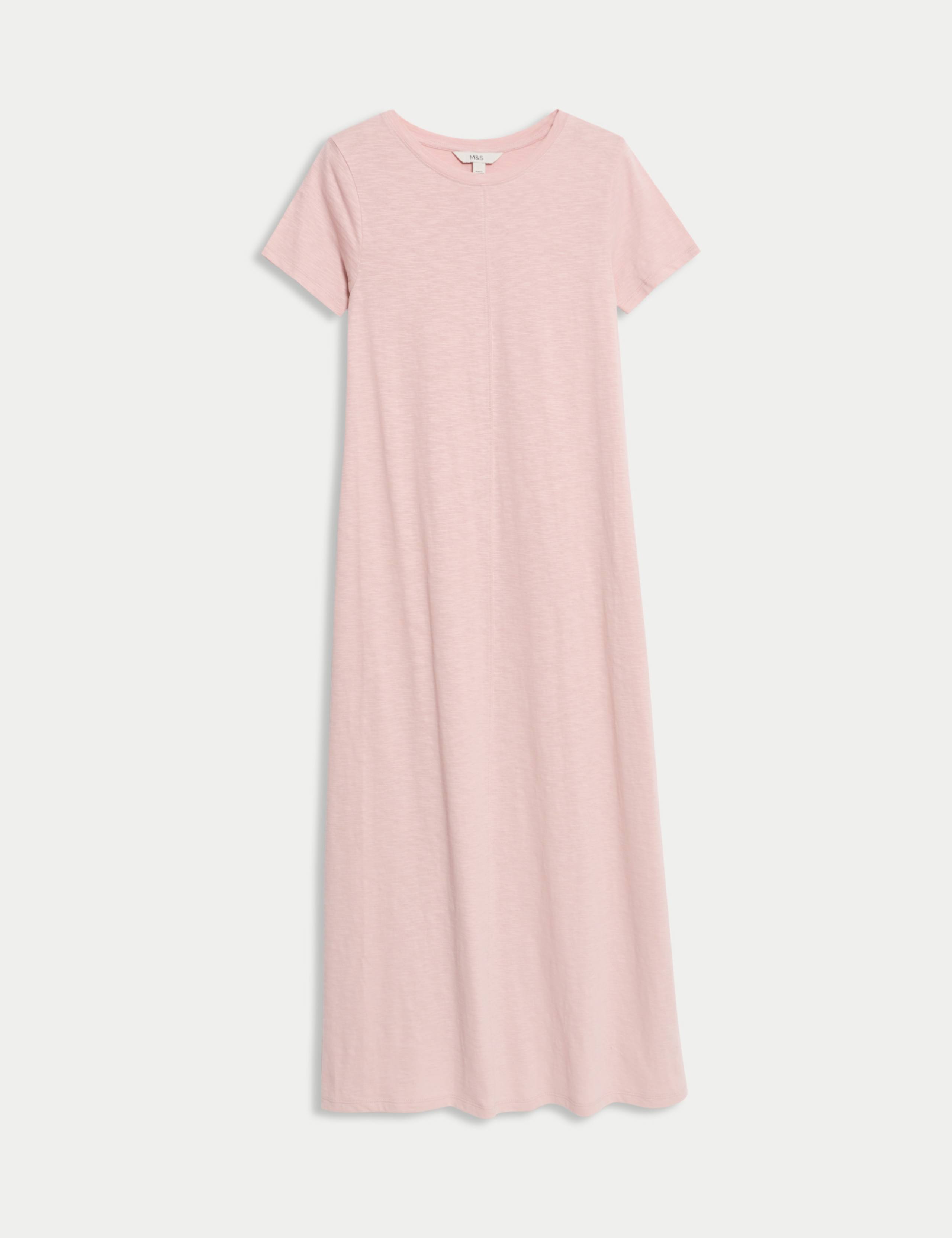Pure Cotton Round Neck Midi T-Shirt Dress 2 of 5