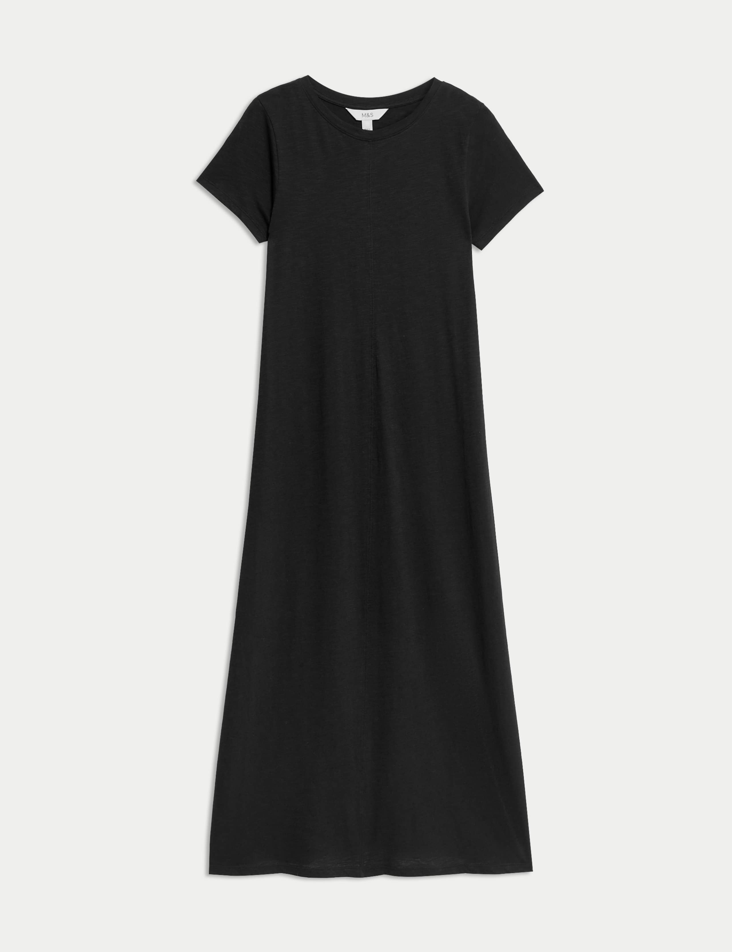 Pure Cotton Round Neck Midi T-Shirt Dress 2 of 6