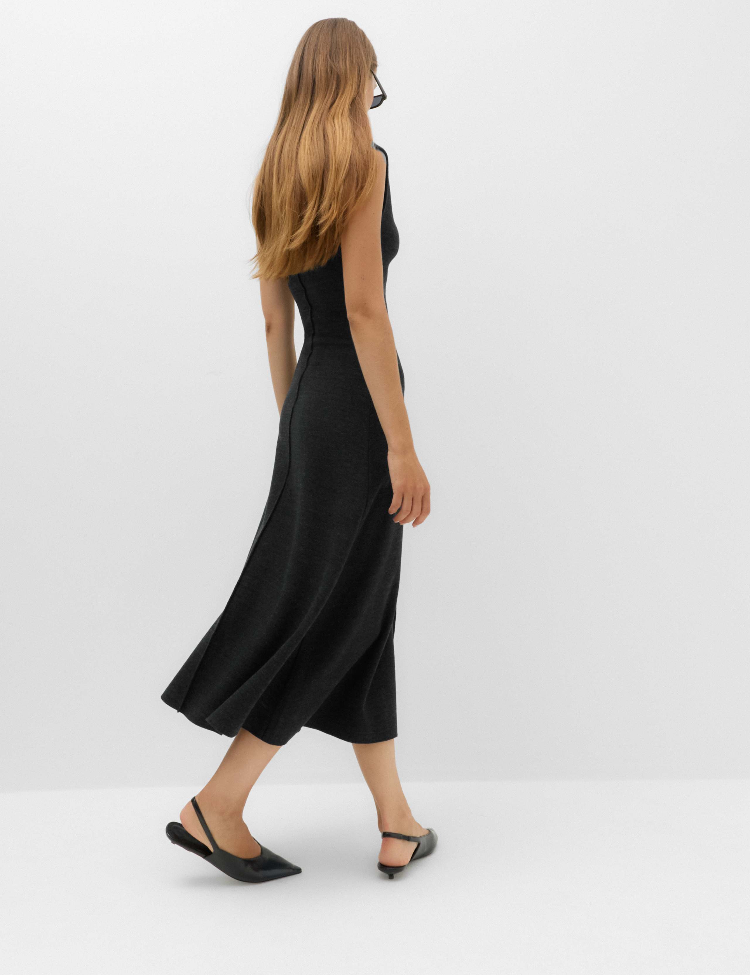 Cotton Rich Knitted Midi Column Dress 3 of 6