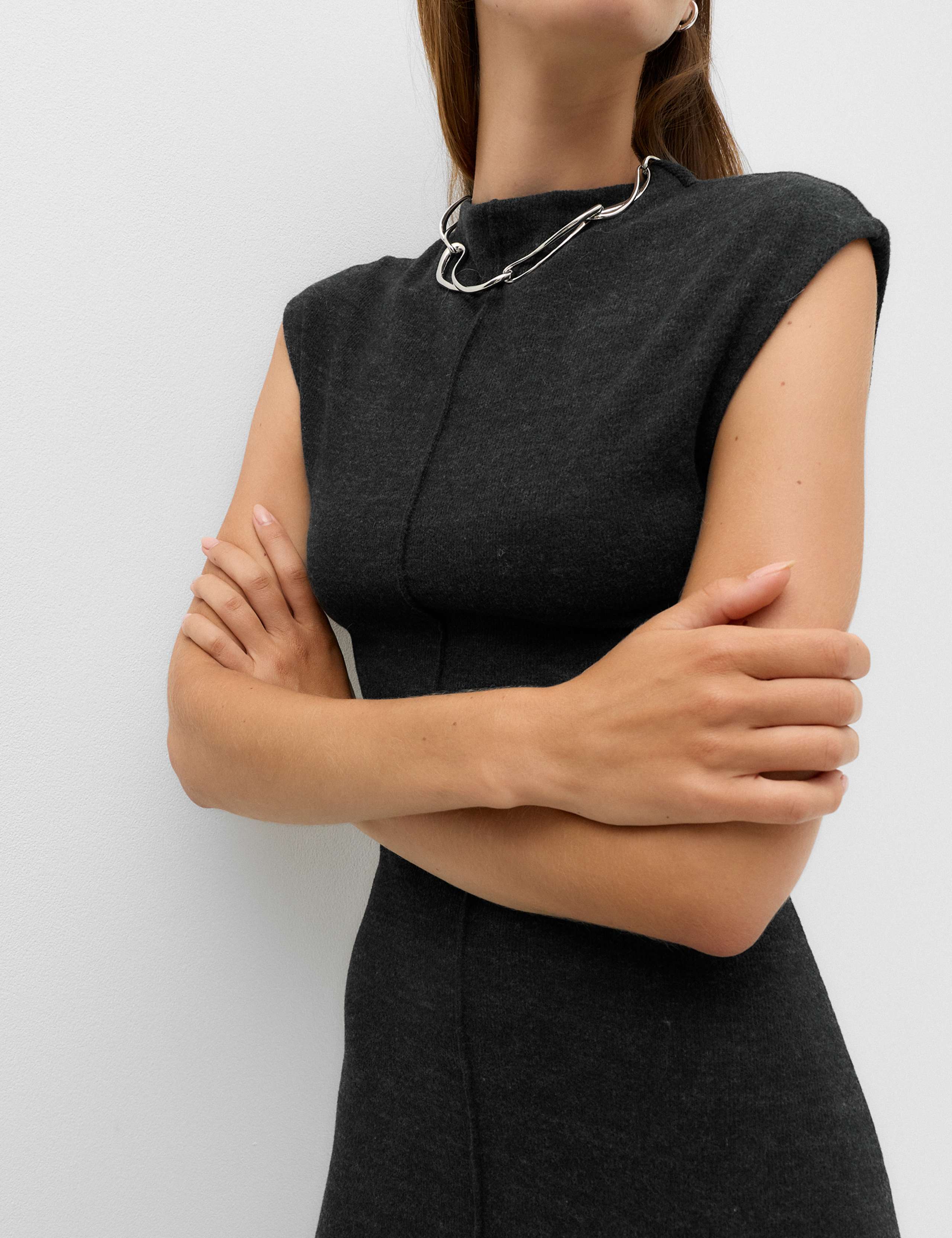 Cotton Rich Knitted Midi Column Dress 4 of 6