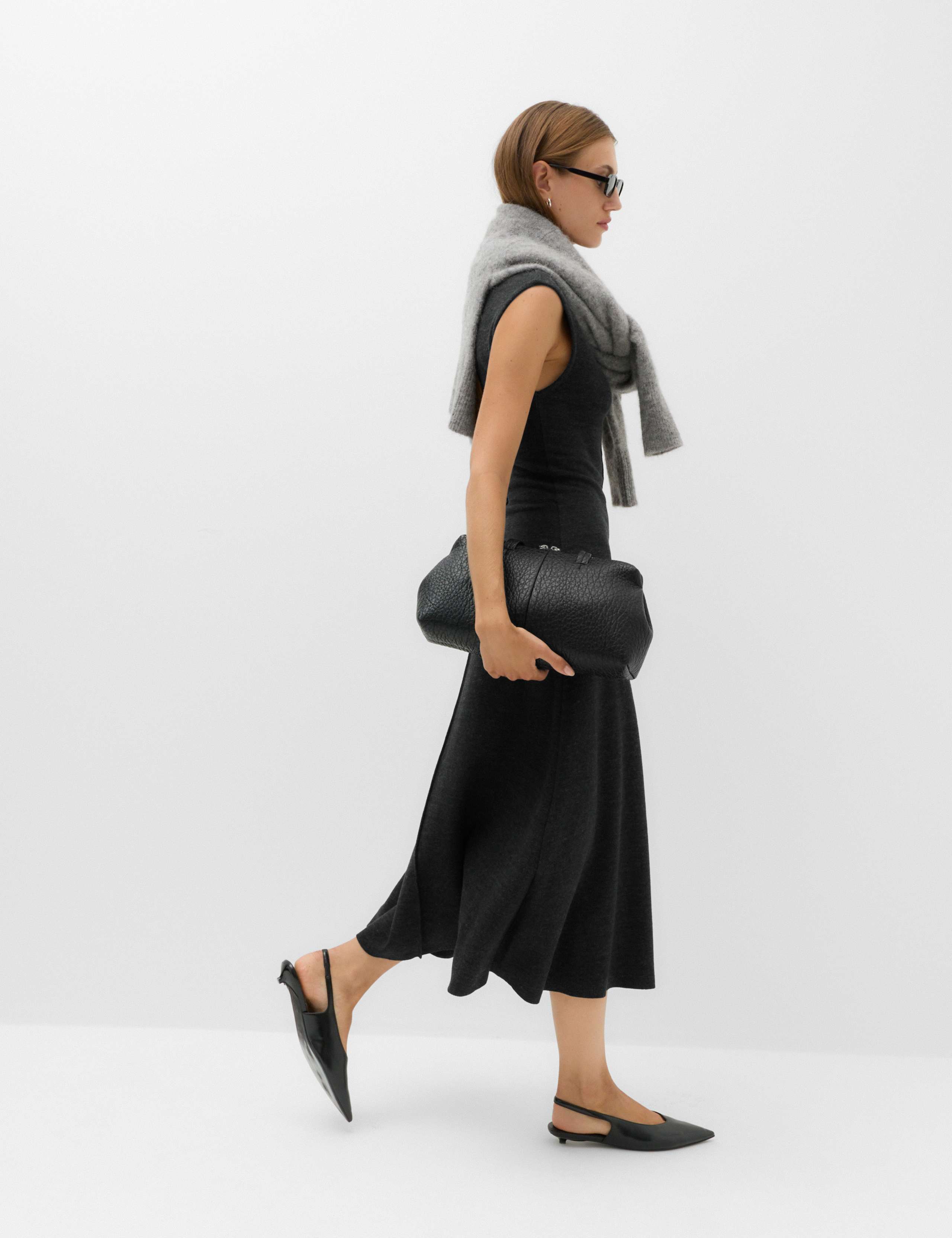 Cotton Rich Knitted Midi Column Dress 5 of 6