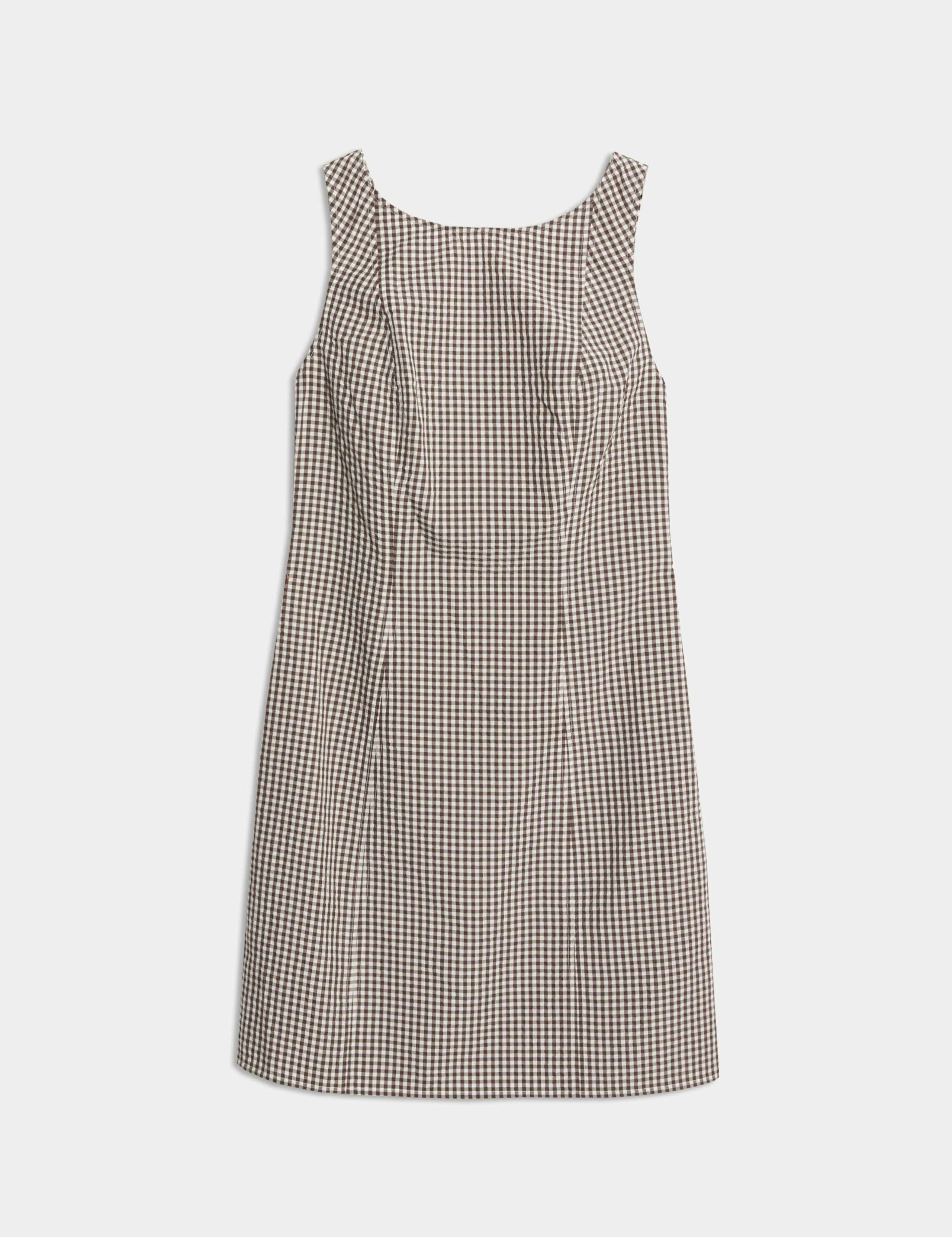 Checked Mini Shift Dress 2 of 6