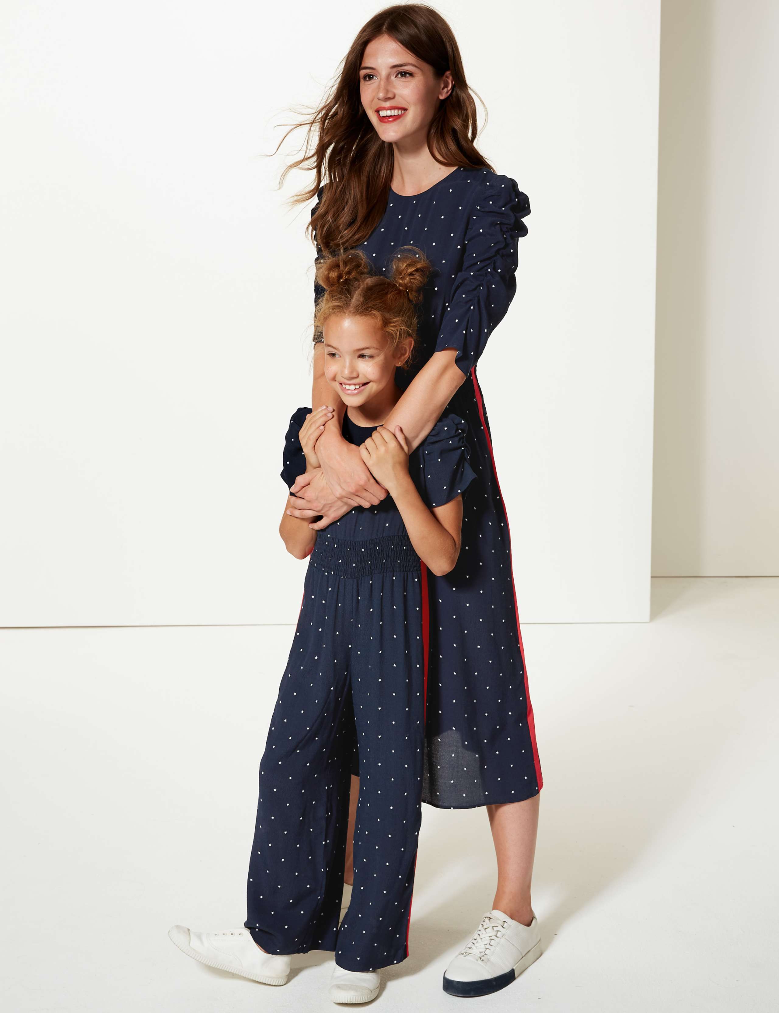 Star Print Half Sleeve Swing Midi Dress 1 of 6