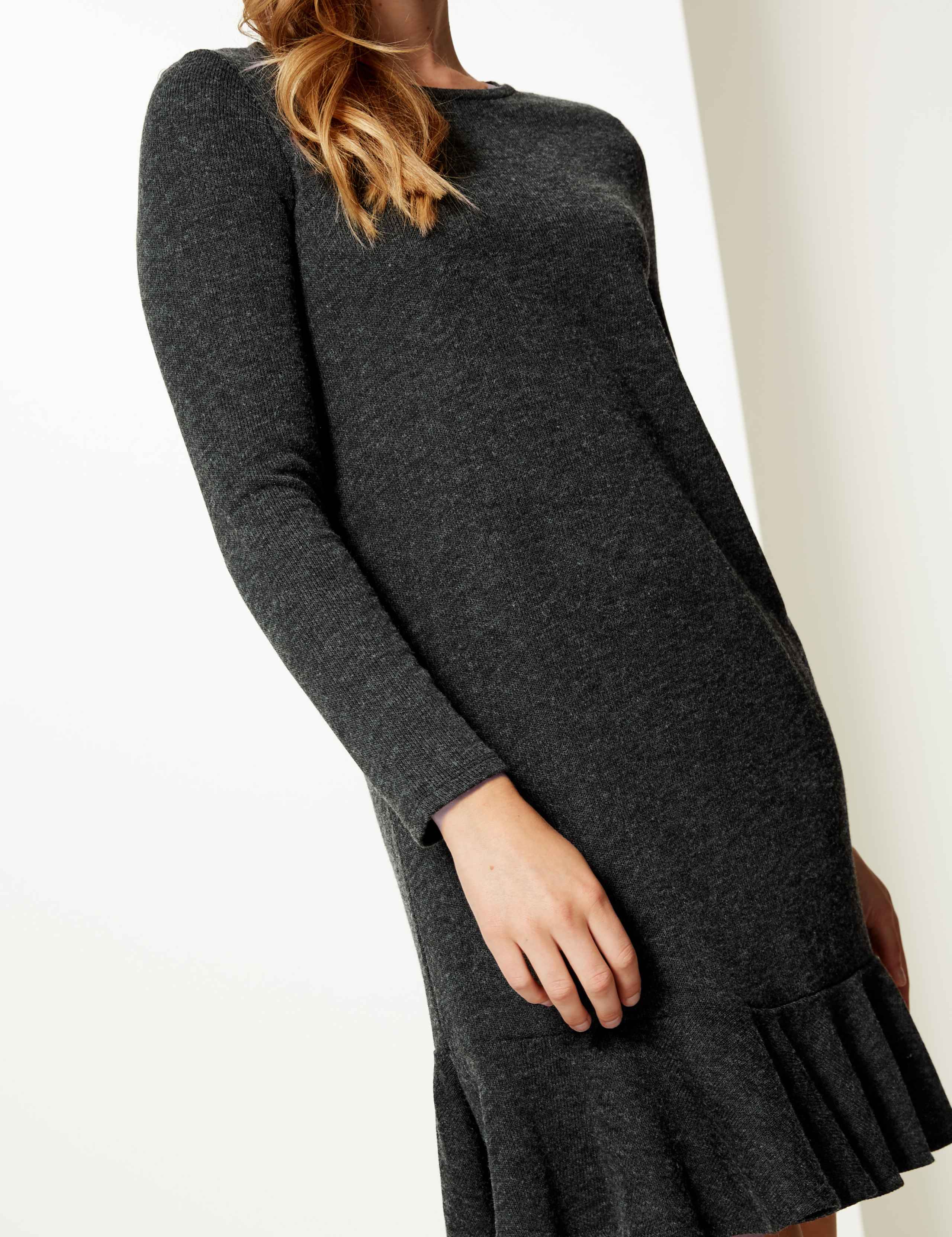 Textured Long Sleeve Shift Dress 5 of 5
