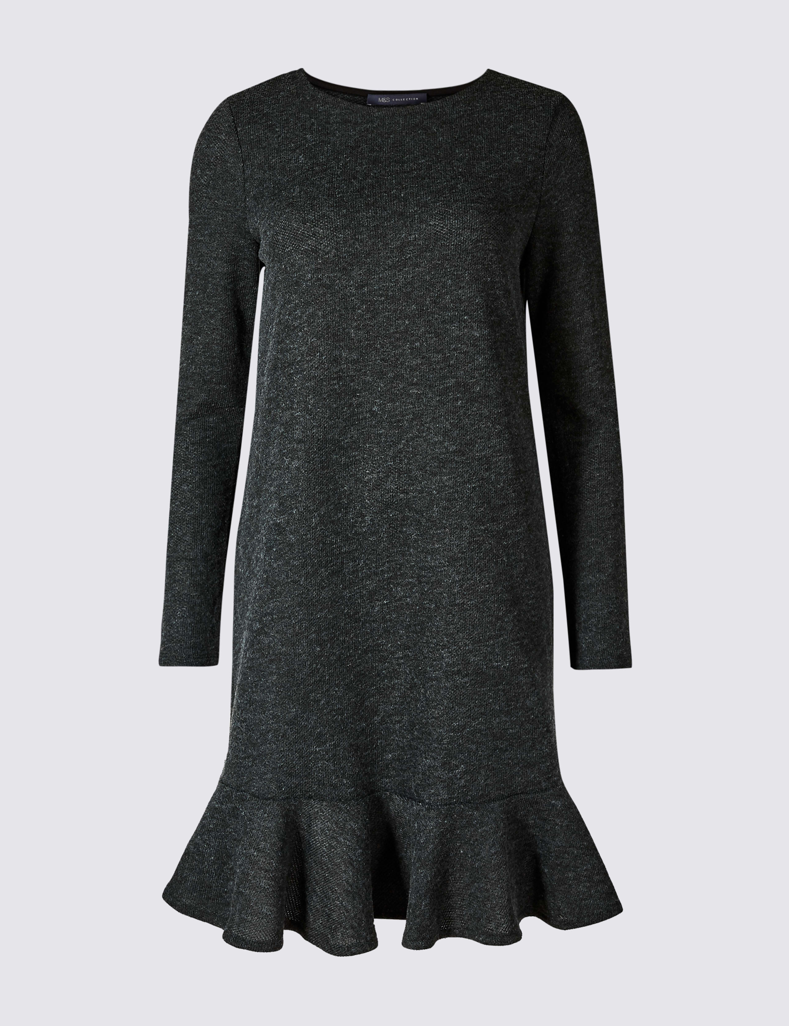 Textured Long Sleeve Shift Dress 2 of 5