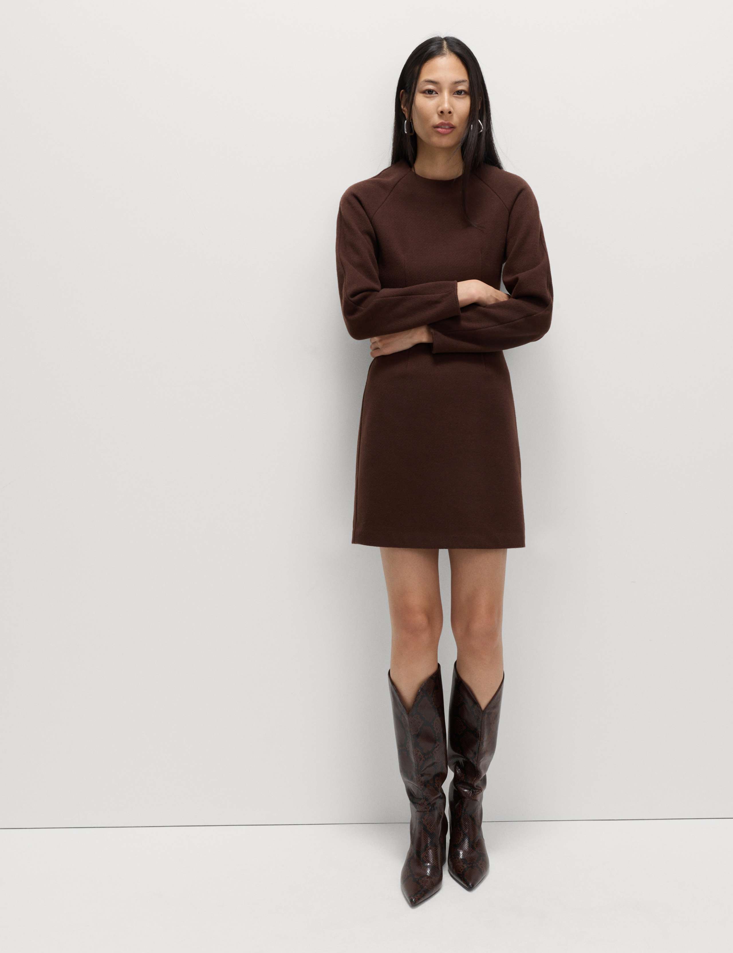 Cotton Rich Cosy Mini Relaxed Smock Dress 3 of 6