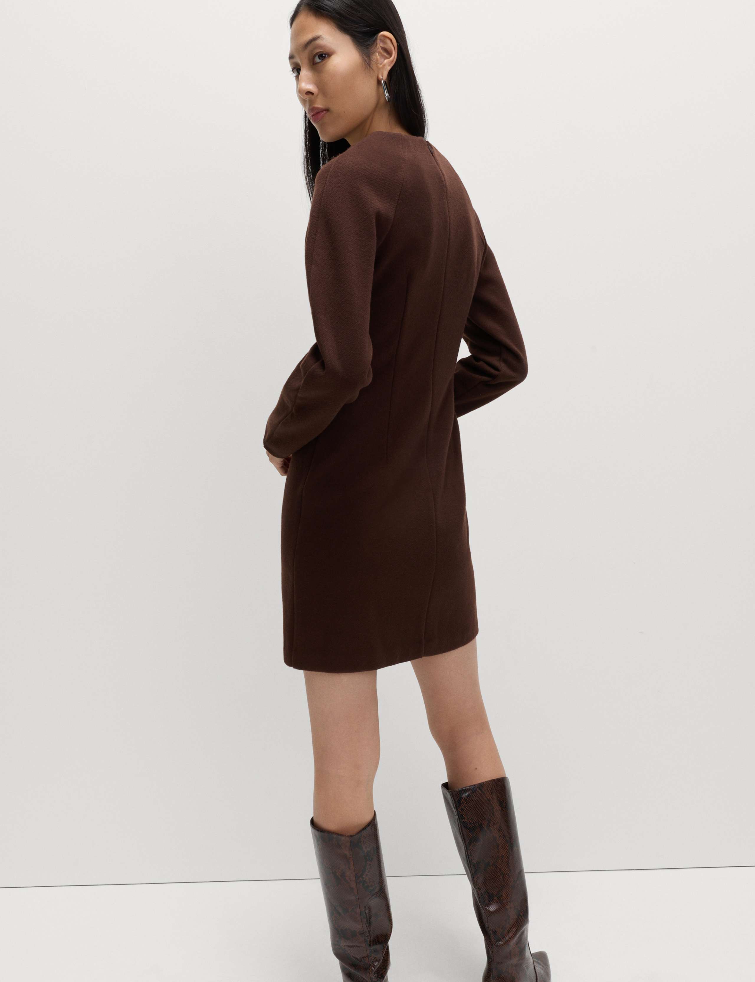 Cotton Rich Cosy Mini Relaxed Smock Dress 6 of 6