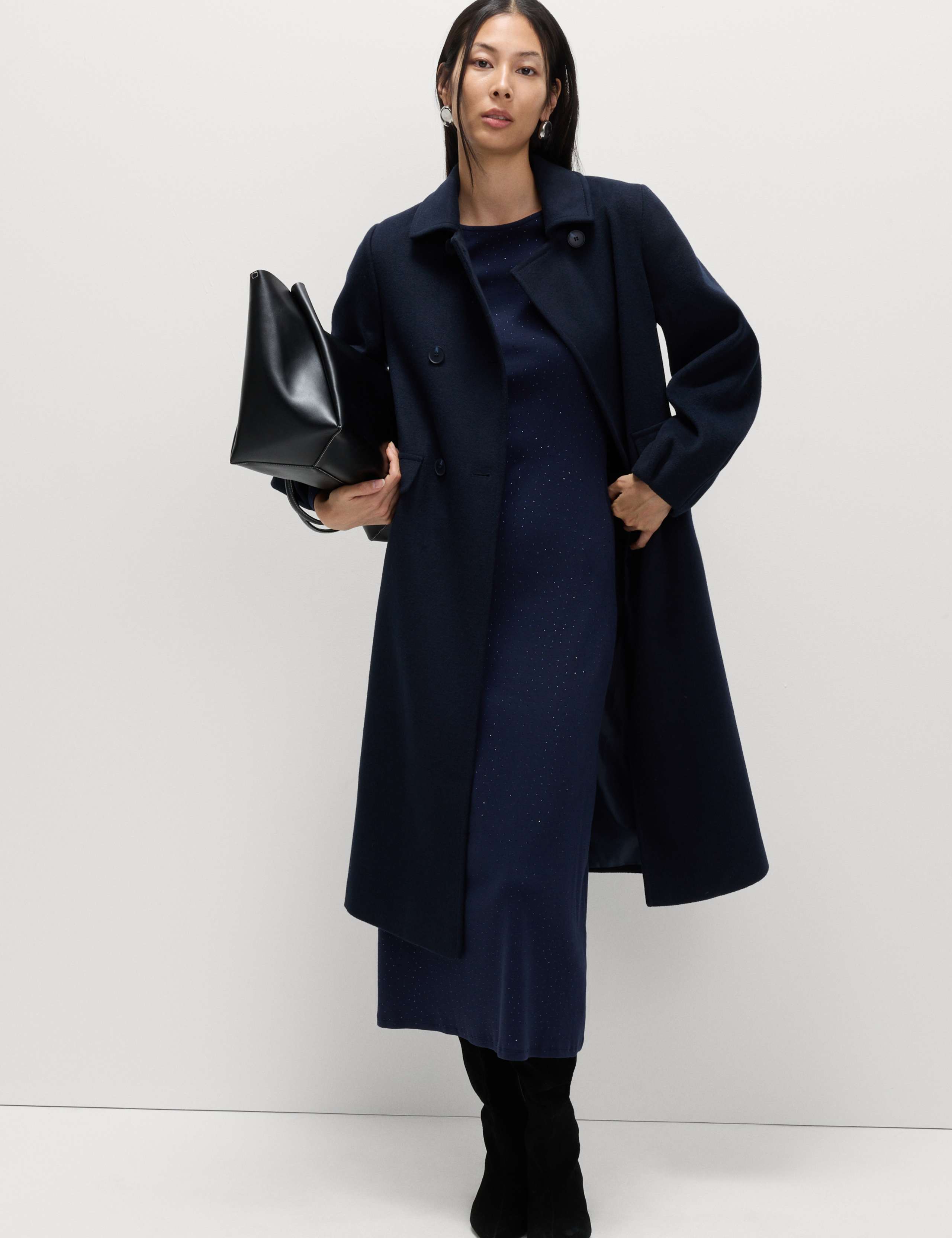 Cotton Rich Jersey Sparkly Midi Column Dress 3 of 6