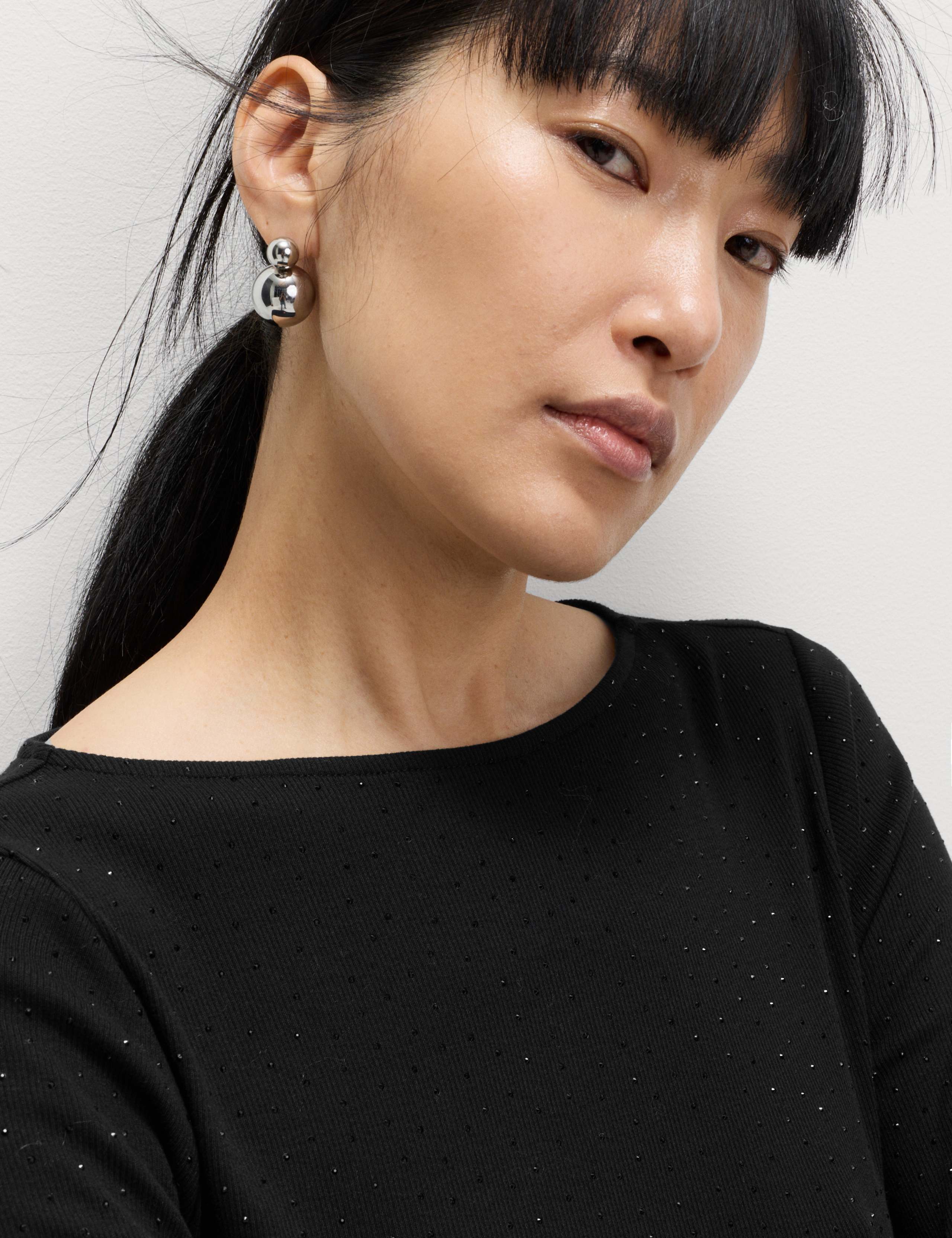 Cotton Rich Jersey Sparkly Midi Column Dress 5 of 5