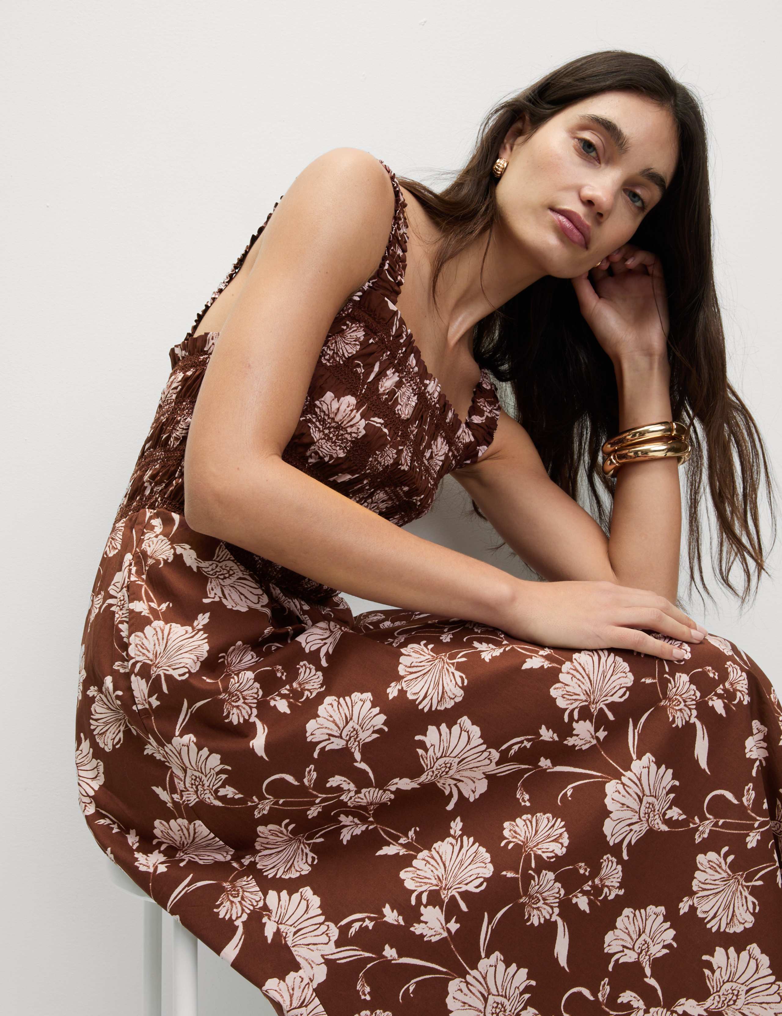Pure Cotton Floral Midi Cami Dress 3 of 5