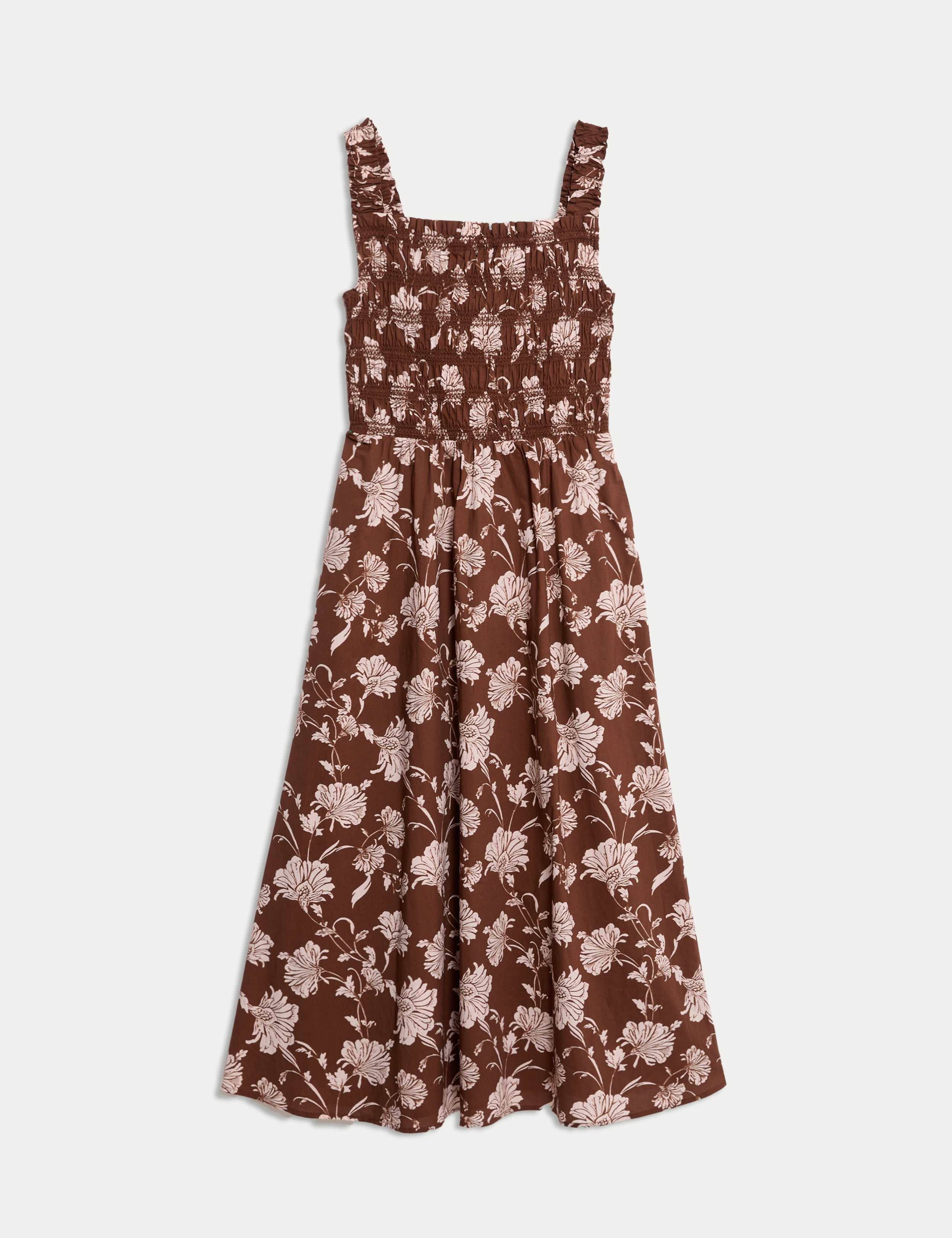 Pure Cotton Floral Midi Cami Dress 2 of 5