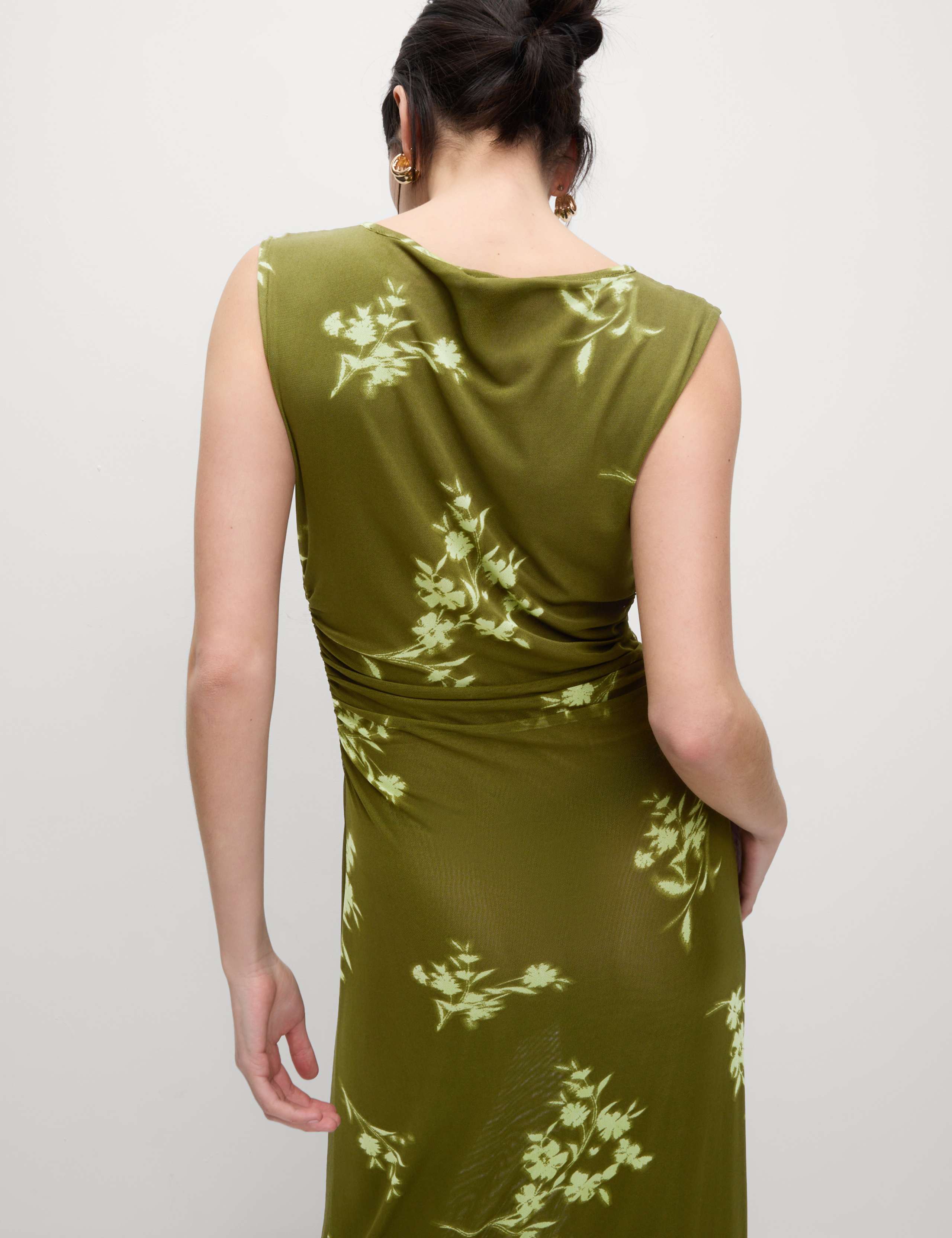 Mesh Jersey Column Midi Dress 4 of 7
