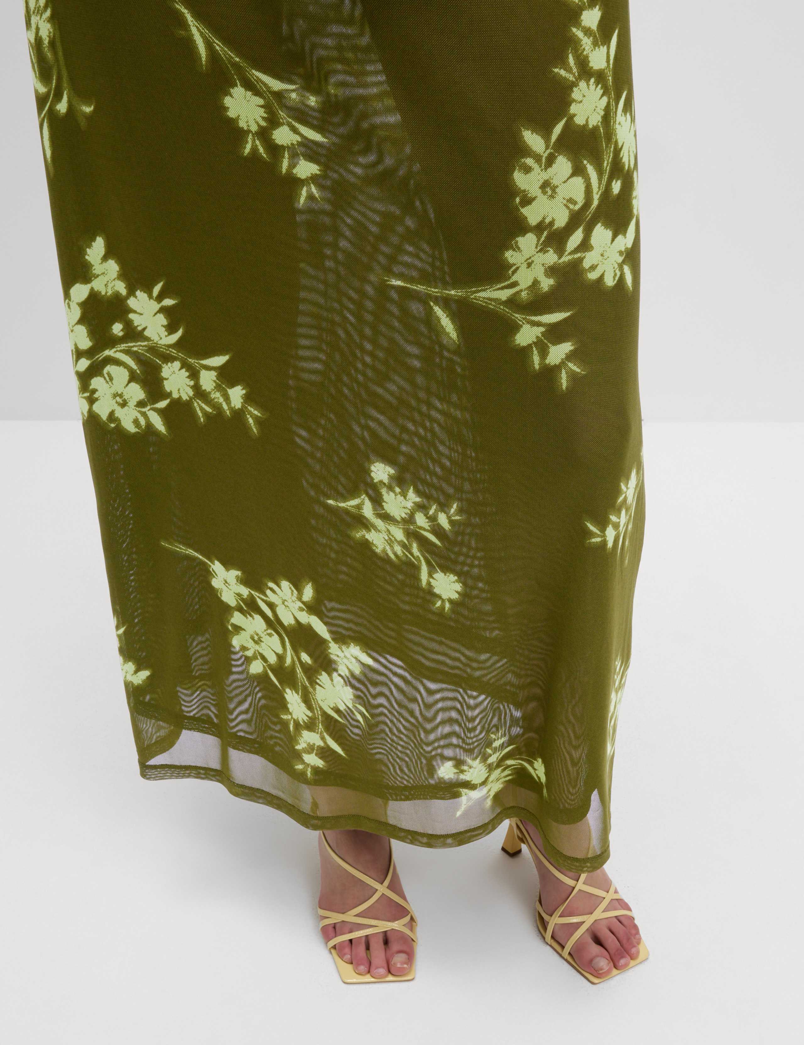 Mesh Jersey Column Midi Dress 6 of 7