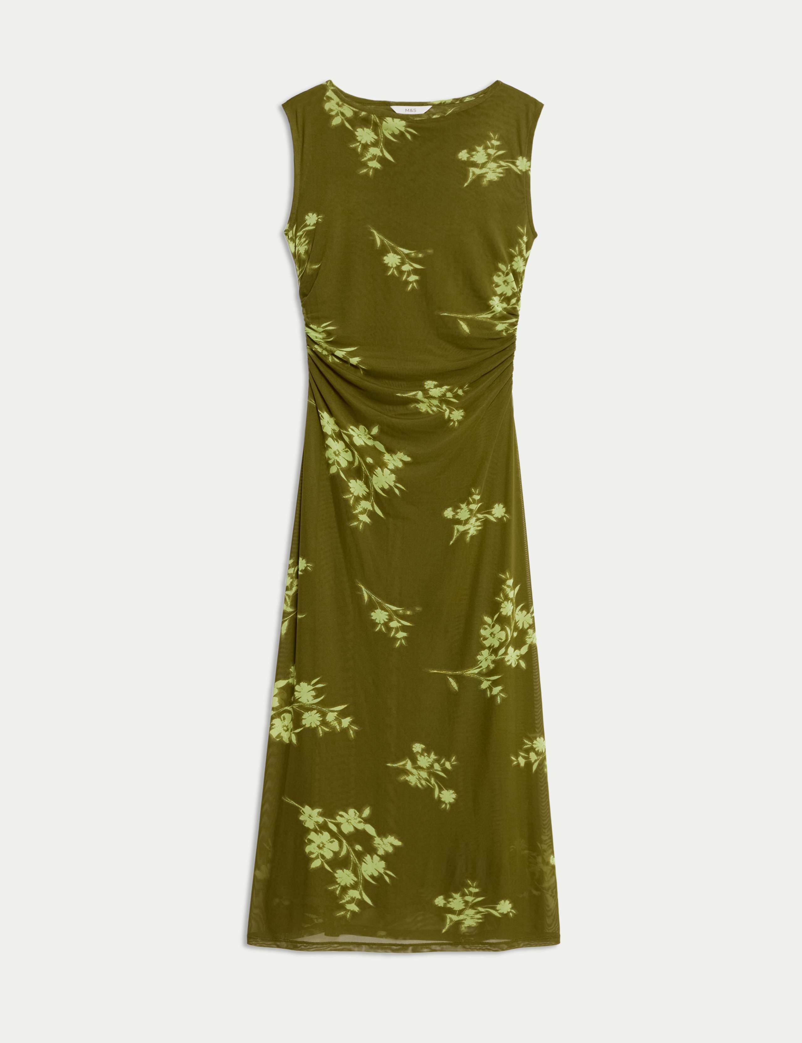 Mesh Jersey Column Midi Dress 2 of 7