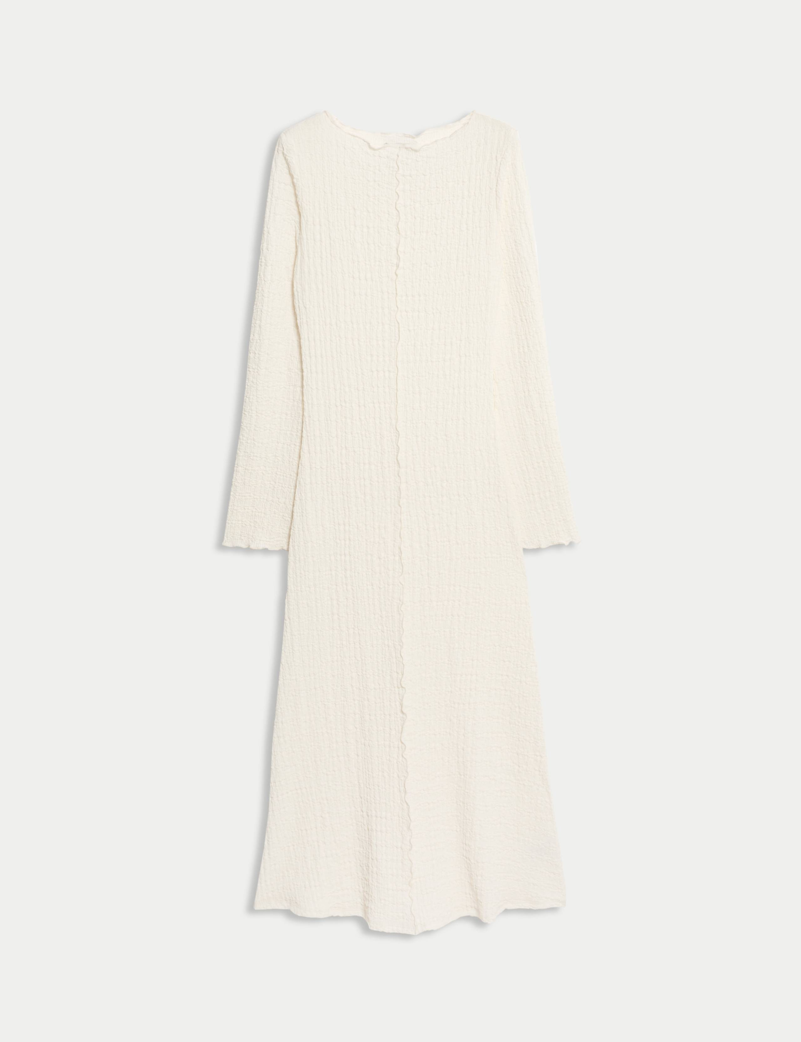 Jersey Textured Midi Skater Dress 2 of 6
