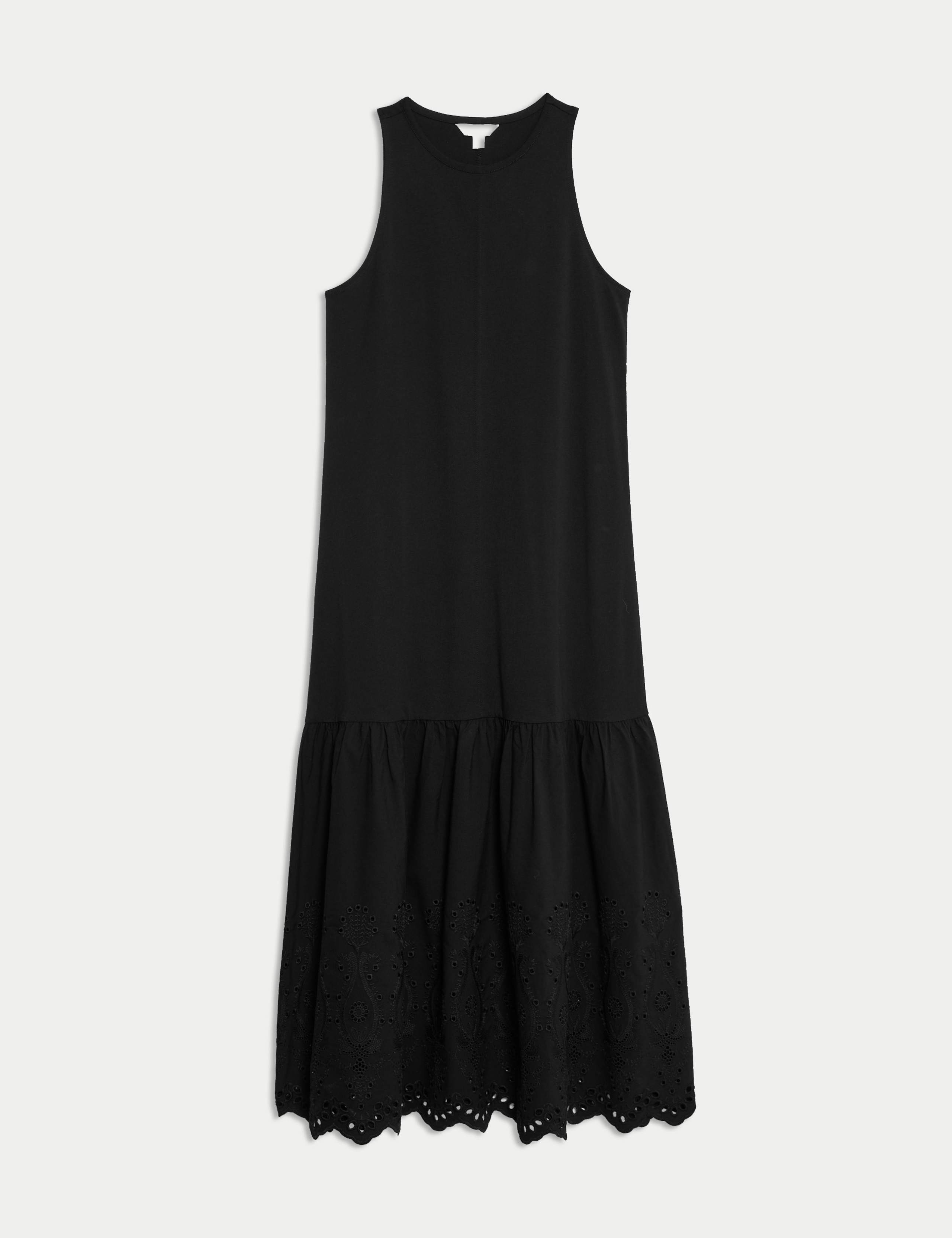 Pure Cotton Cutwork Midi Drop Waist Dress 2 of 4