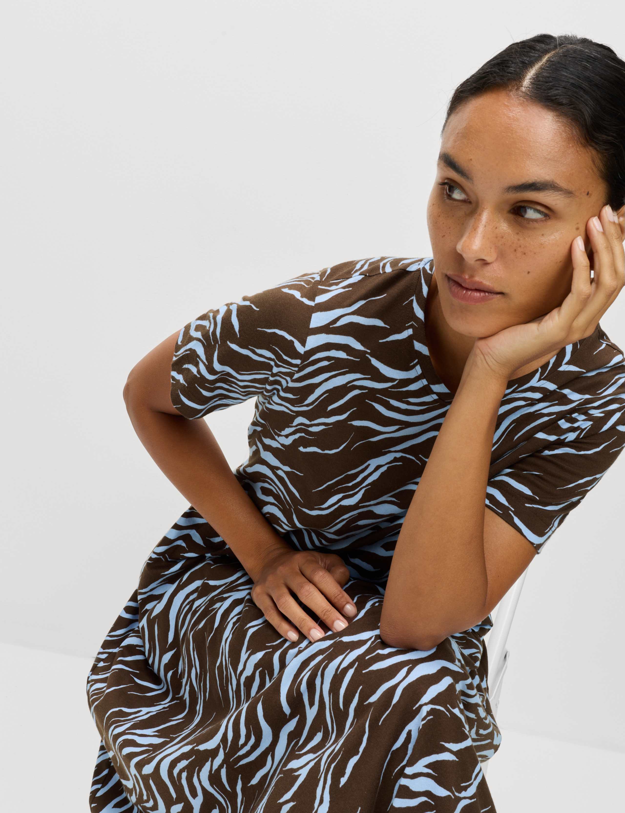 Pure Cotton Animal Print Midi T-Shirt Dress 3 of 6