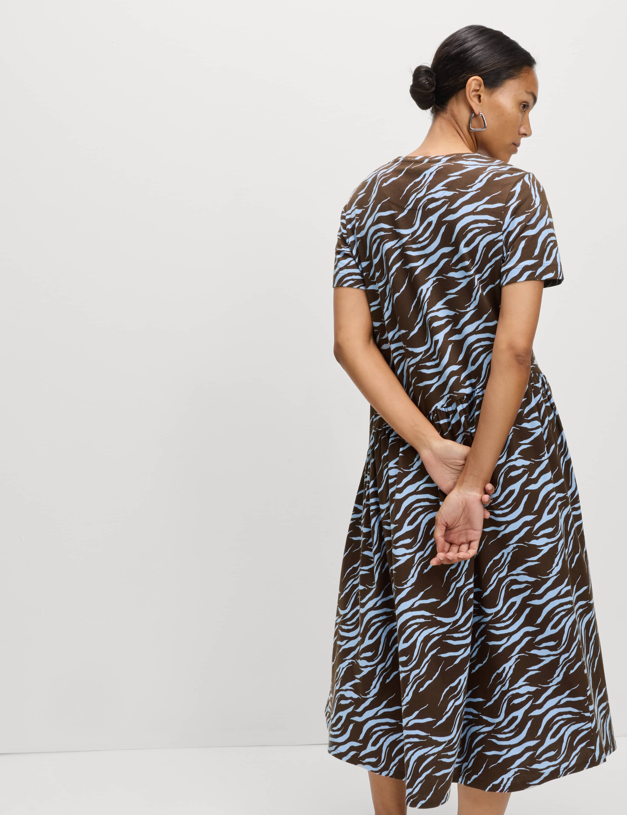 Pure Cotton Animal Print Midi T-Shirt Dress 5 of 6