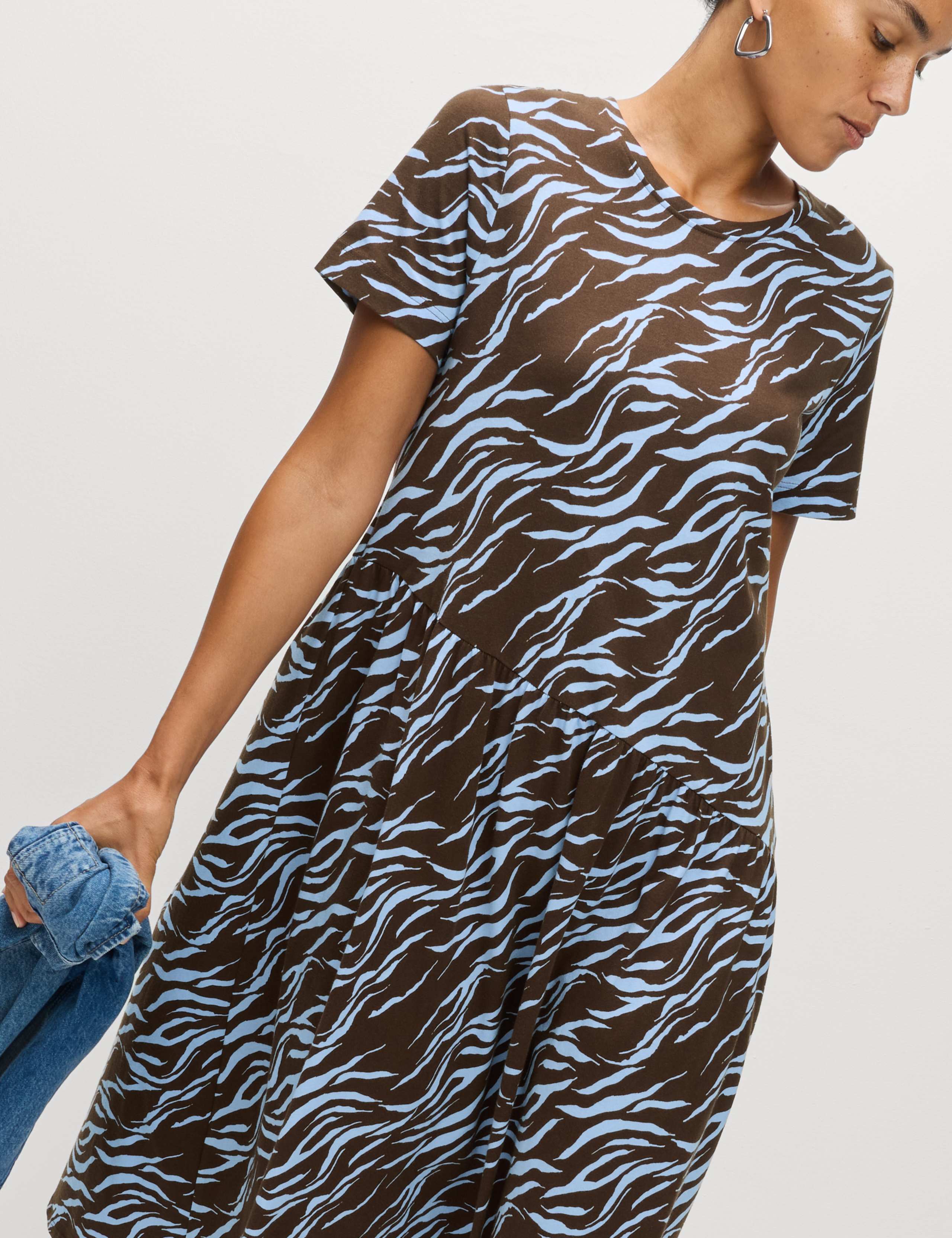 Pure Cotton Animal Print Midi T-Shirt Dress 6 of 6