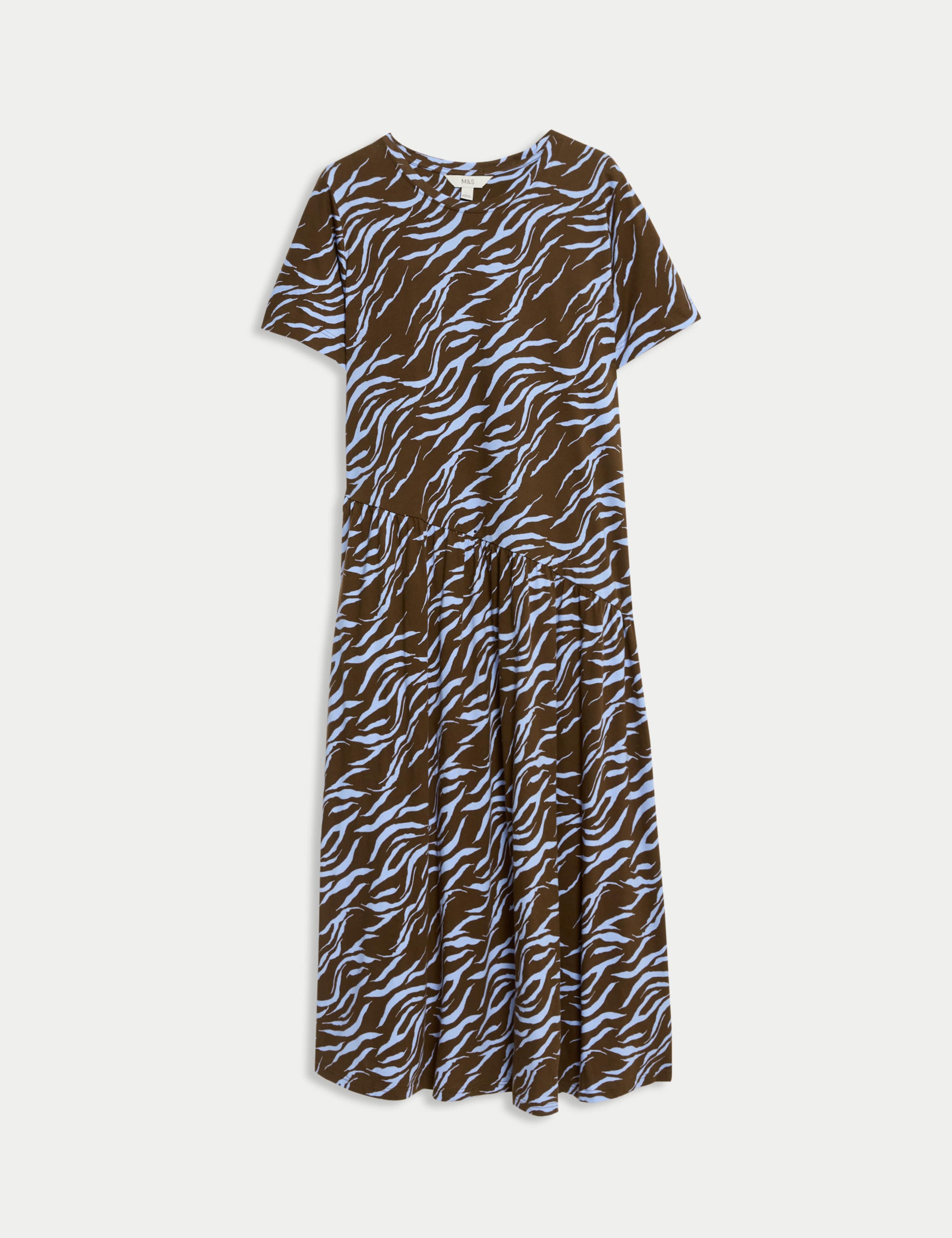 Pure Cotton Animal Print Midi T-Shirt Dress 2 of 6