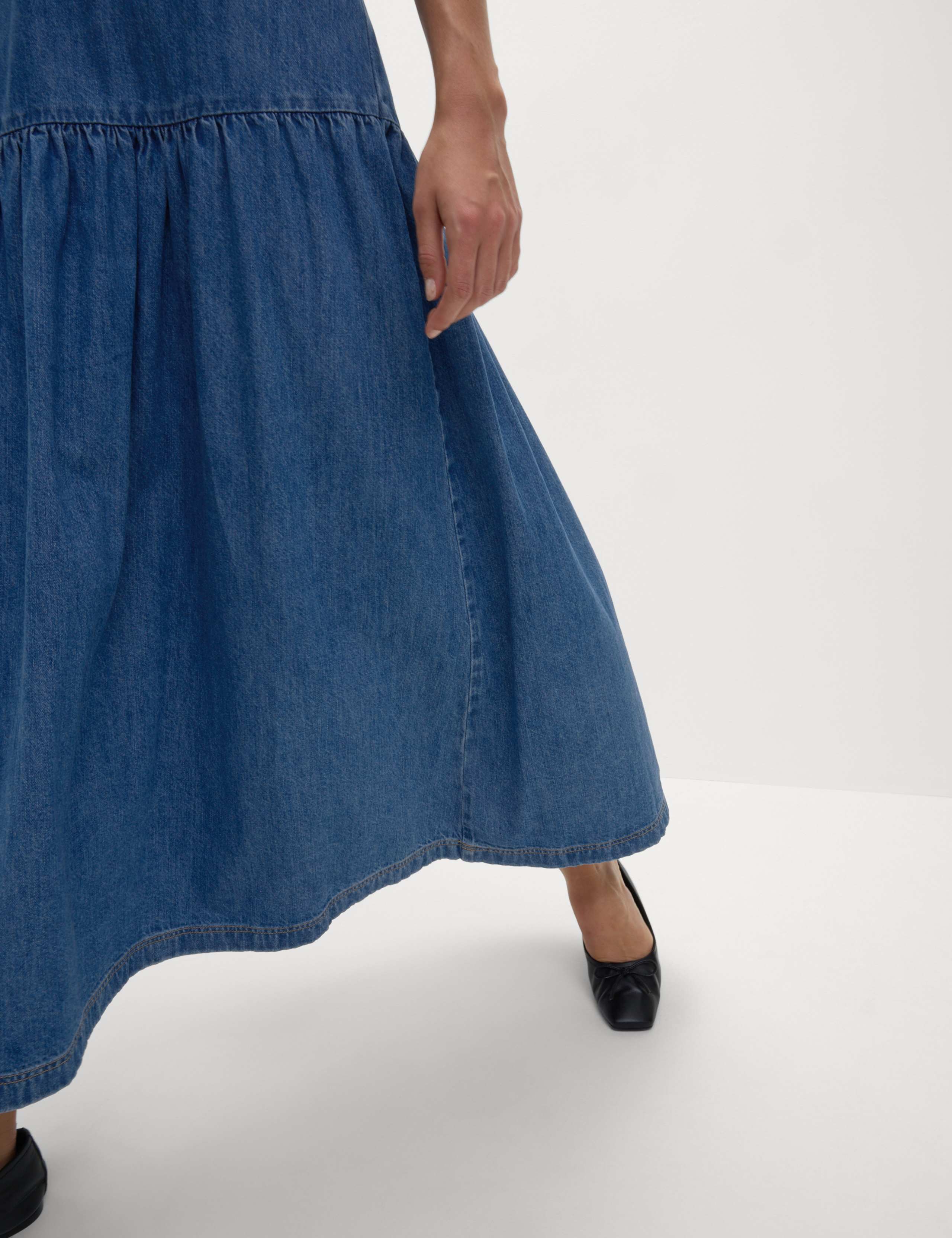 Denim Midaxi Drop Waist Dress 4 of 7