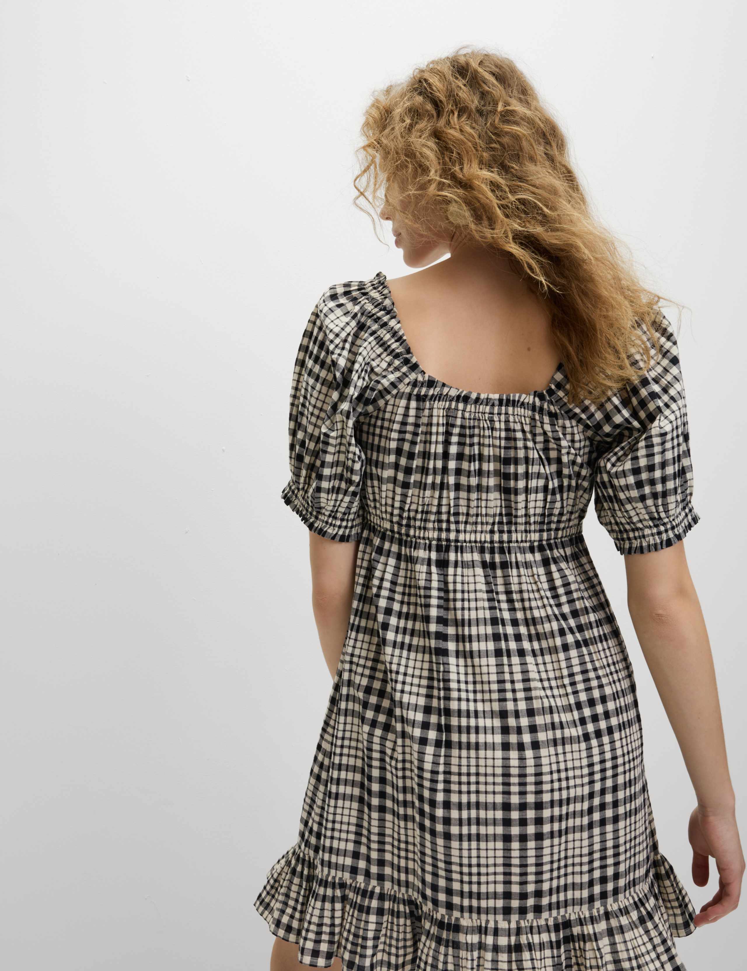 Pure Cotton Checked Mini Relaxed Dress 5 of 8