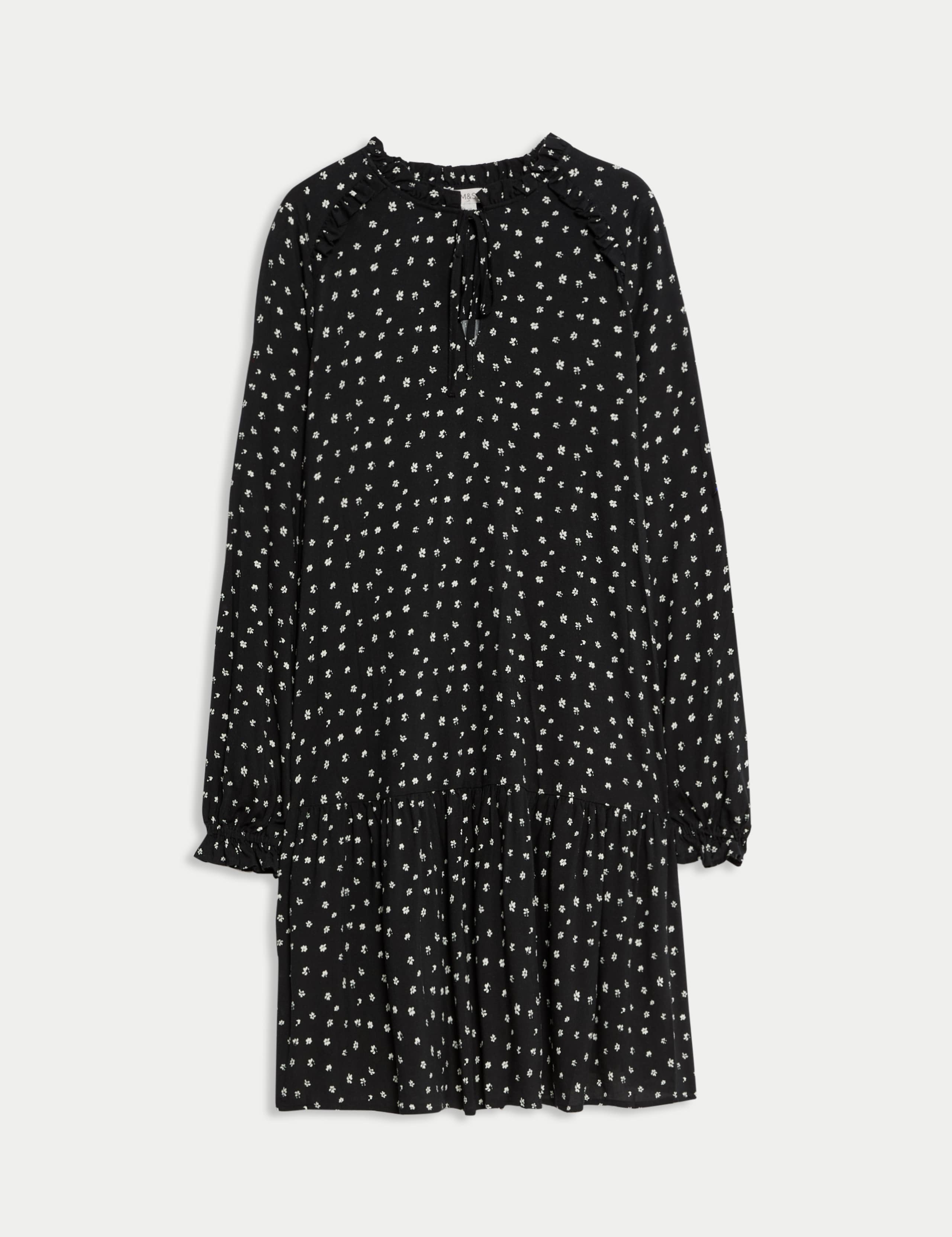Printed Ruffle Mini Relaxed Smock Dress 2 of 5
