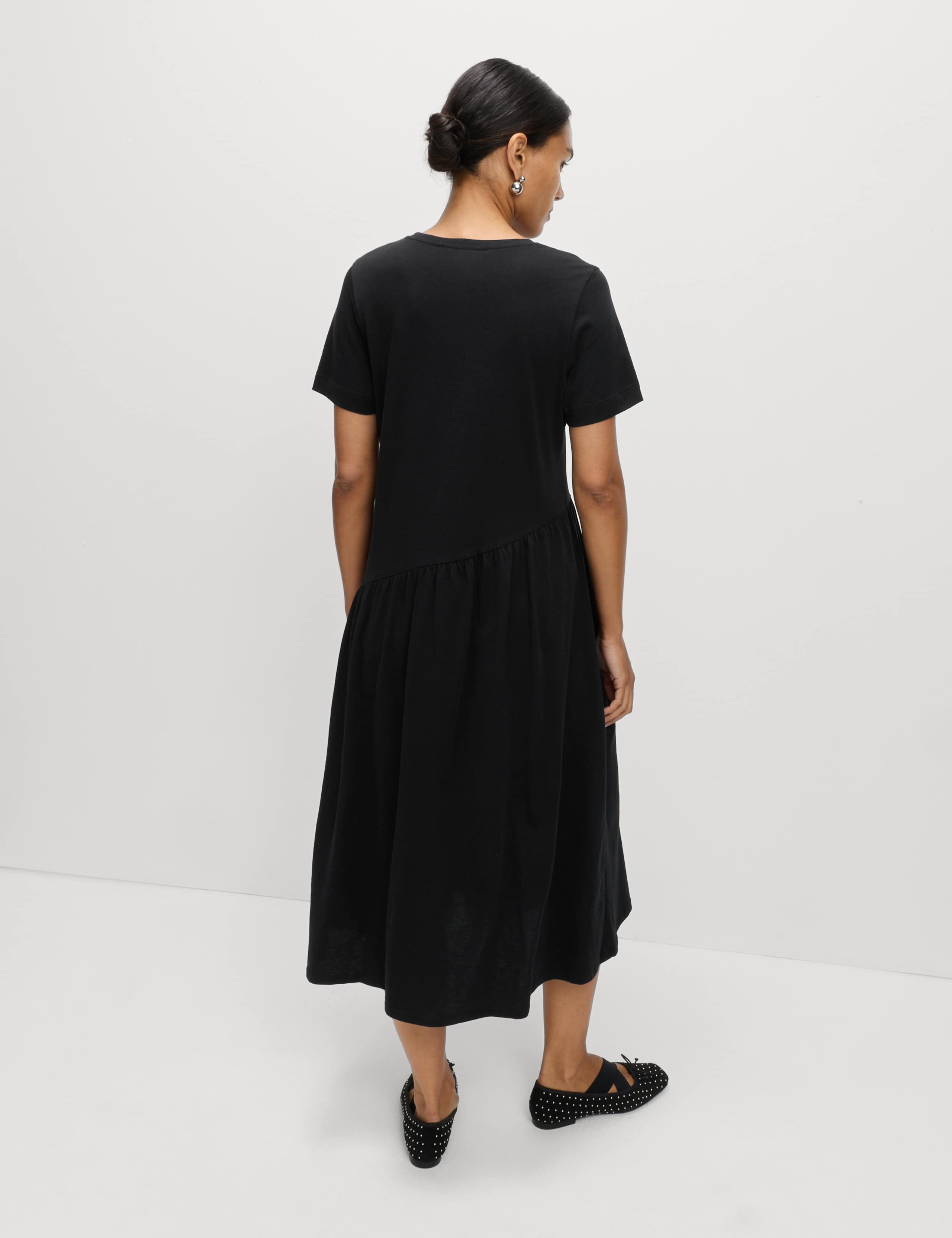 Pure Cotton Midi Drop Waist T-Shirt Dress 4 of 4
