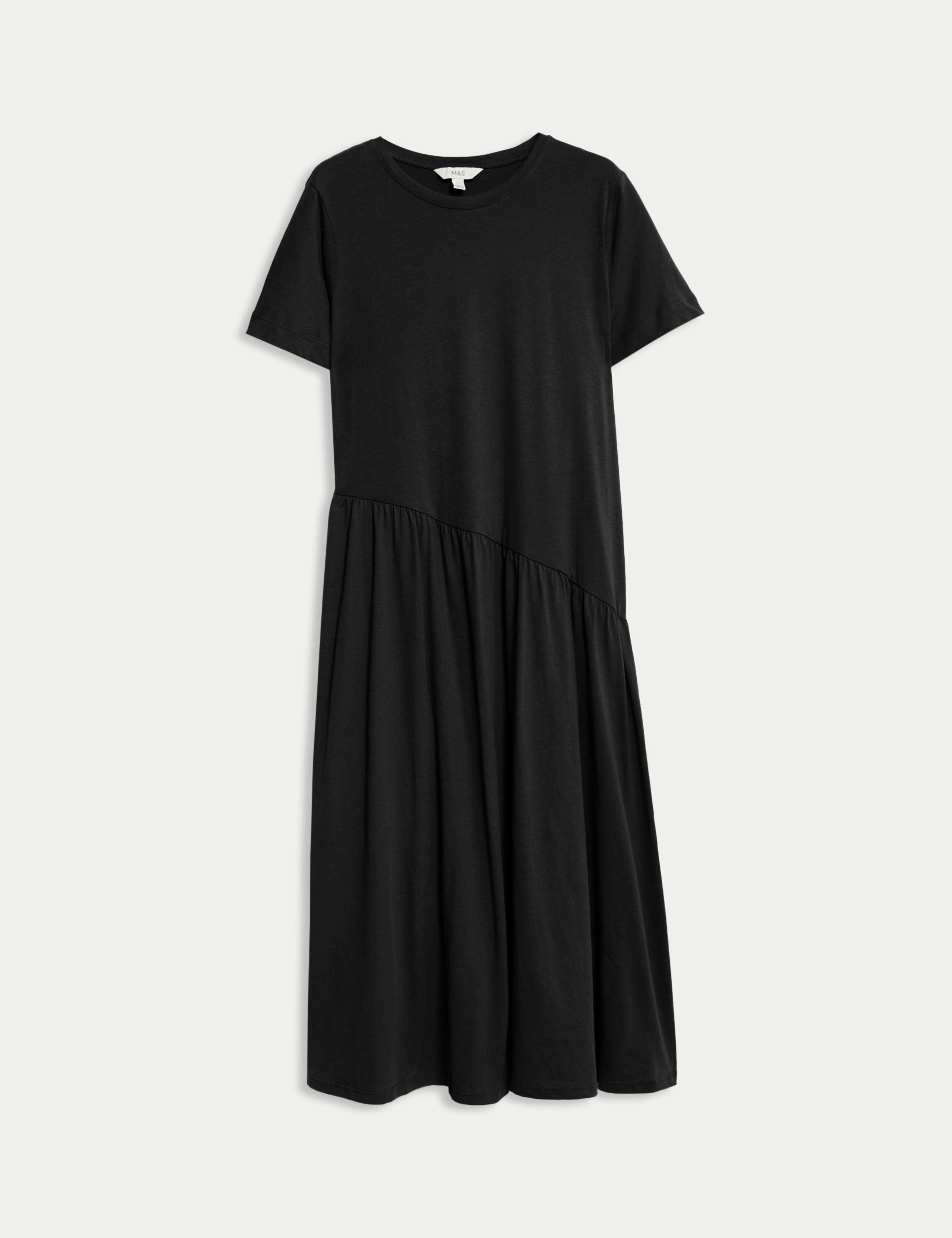Pure Cotton Midi Drop Waist T-Shirt Dress 2 of 4