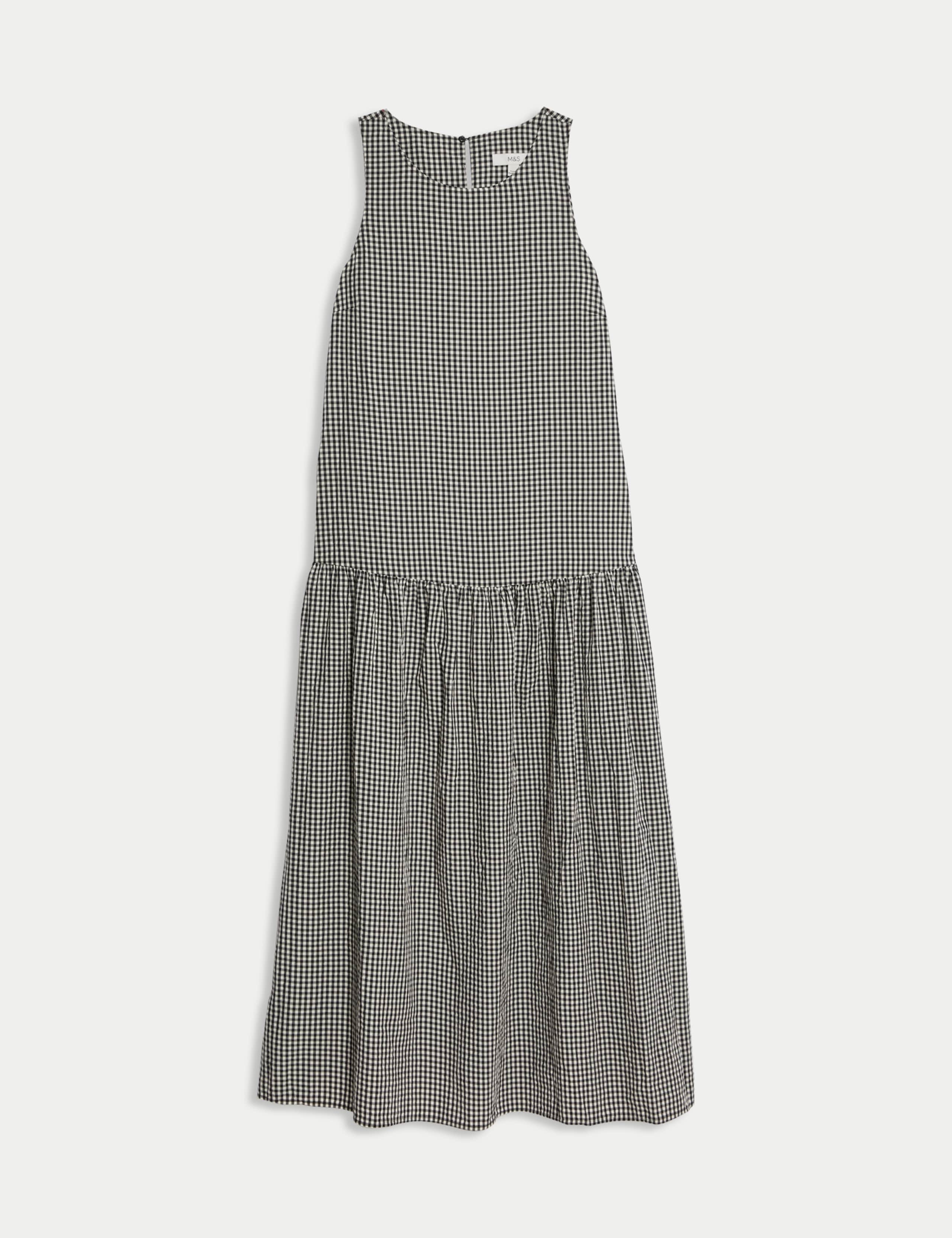 Checked Midaxi Drop Waist Dress 2 of 7
