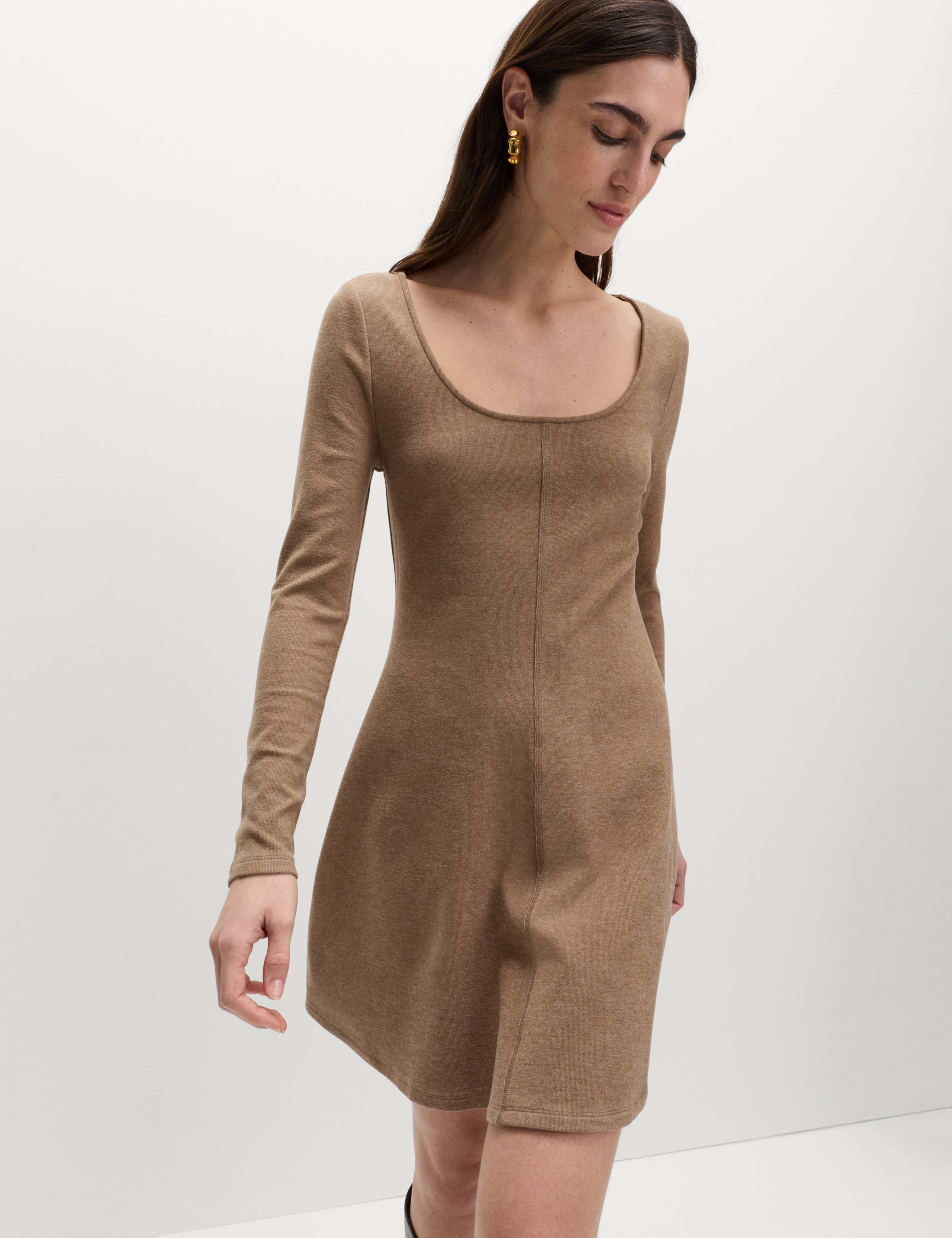 Jersey Cosy Scoop Neck Mini Skater Dress 3 of 5