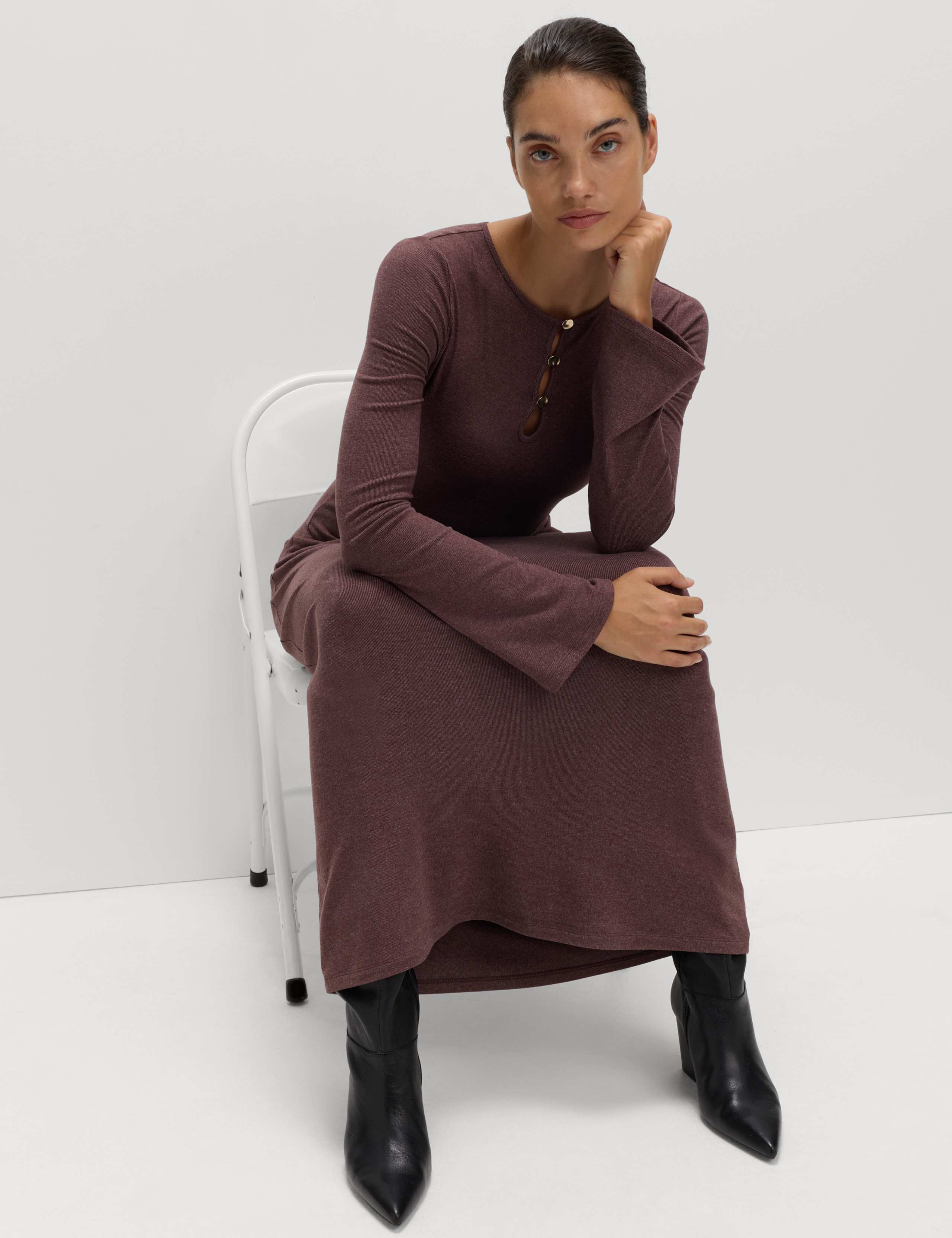 Jersey Cosy Midi Column Dress 6 of 6